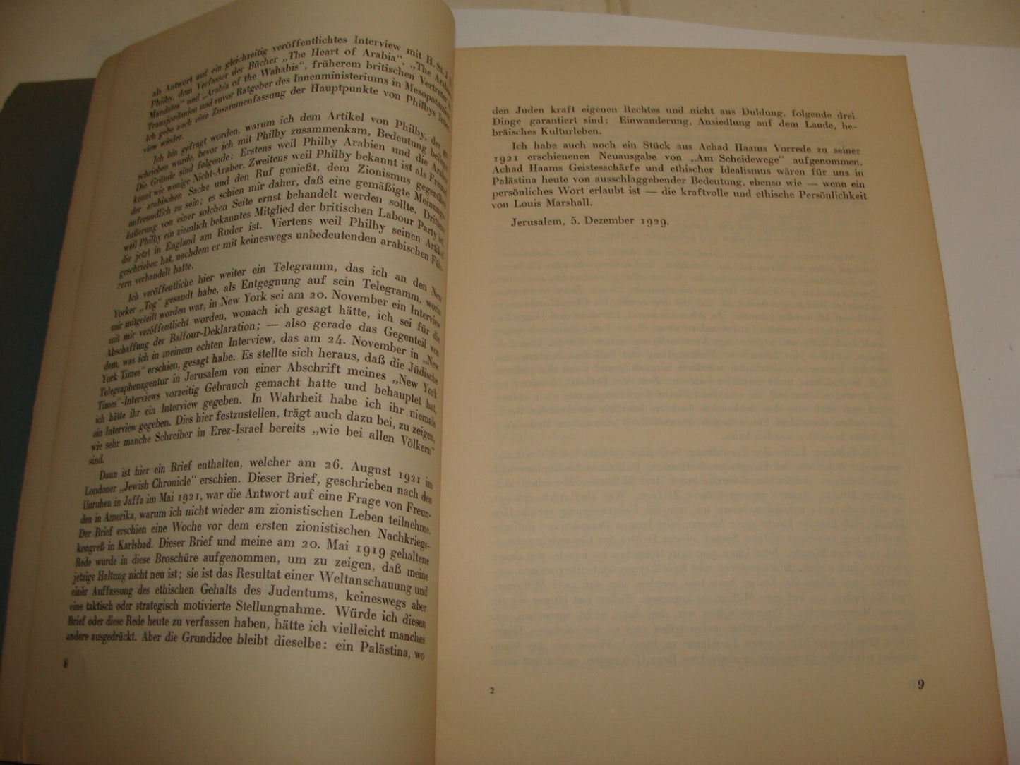 Booklet Palestine Jewish Judaica 1930 German Leib Magnes Zionist Politics Israel