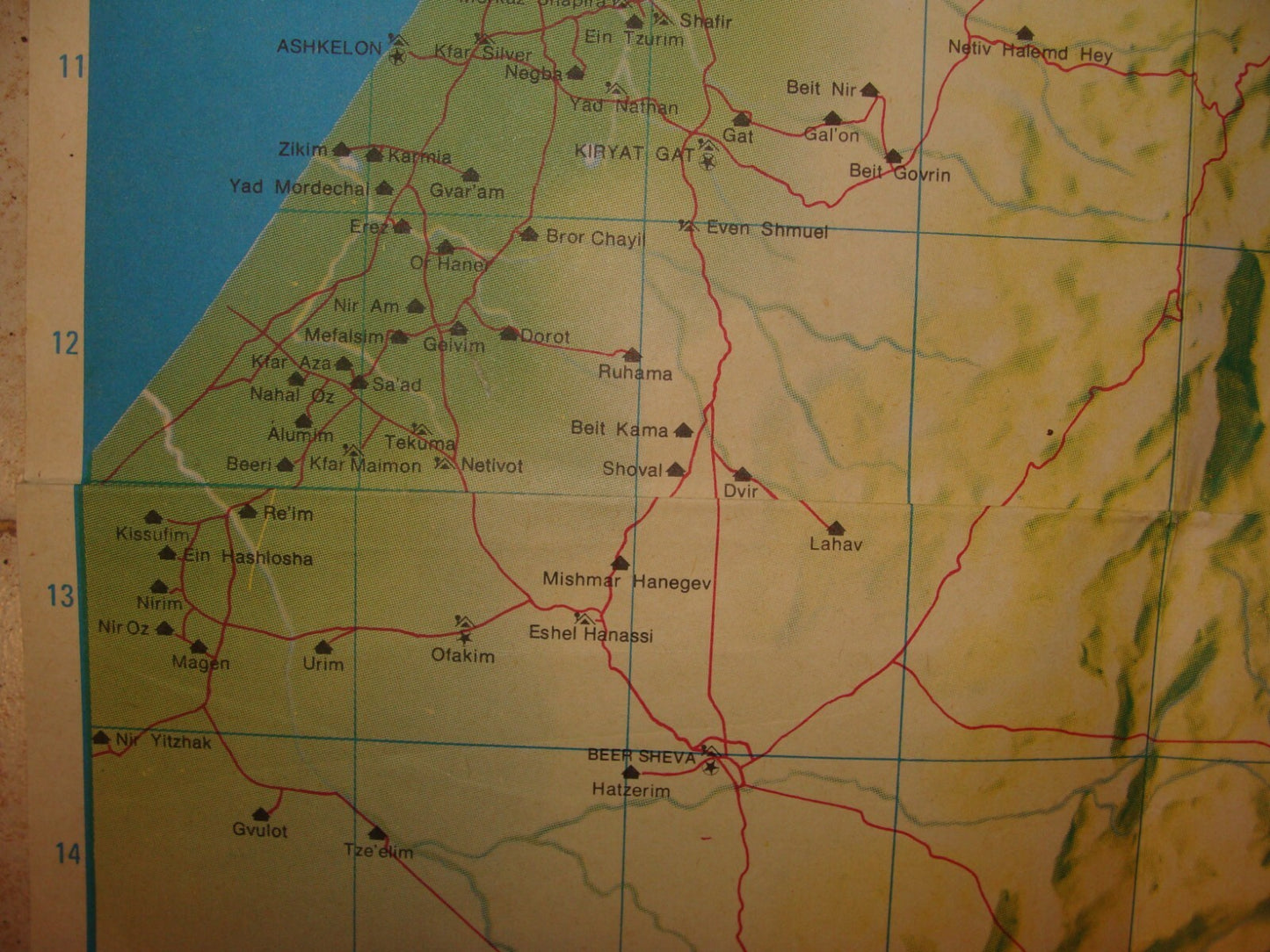 Map Israel 1950s Youth Aliyah Zionist Kibbutz Moshav Agriculture Settlements