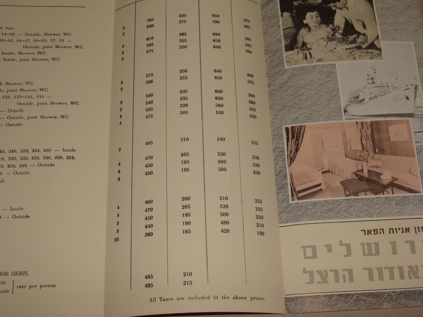 Navigation Israel Israeli 1961 ZIM Company Tour Guide Time Table Ship Cruise