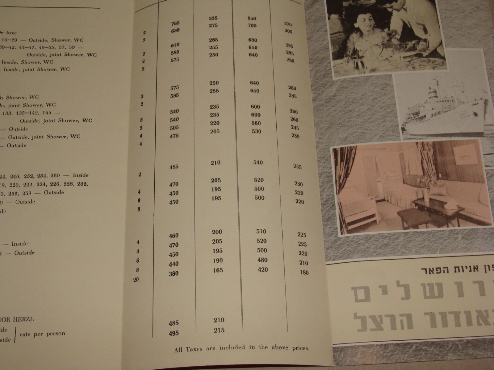Navigation Israel Israeli 1961 ZIM Company Tour Guide Time Table Ship Cruise