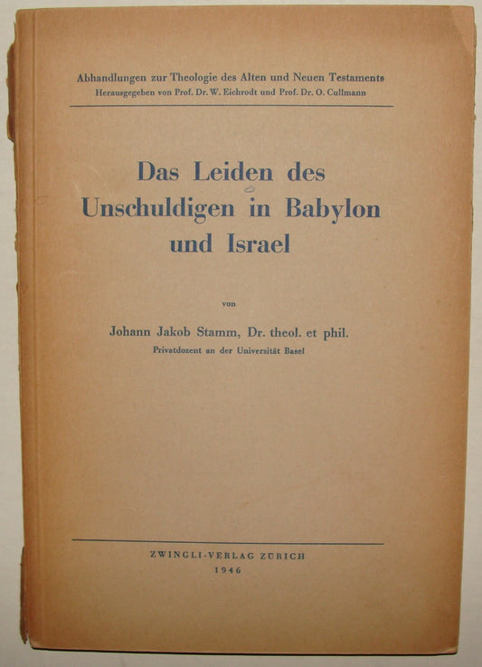 Book Jewish Das Leiden des Unschuldigen in Babylon und Israel 1946 German Zurich