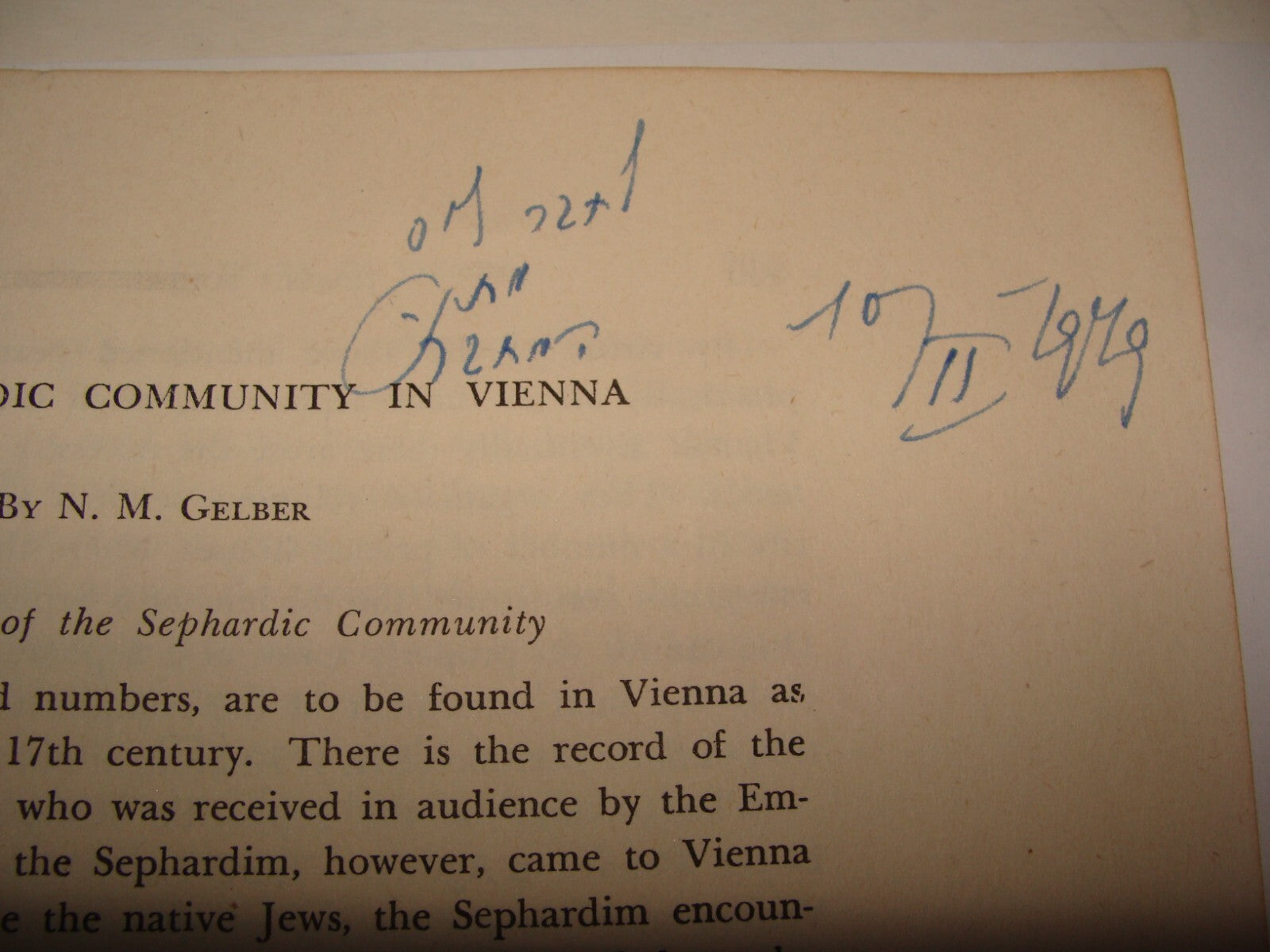 Booklet Jewish Judaica 1948 Sephardic Community in Vienna