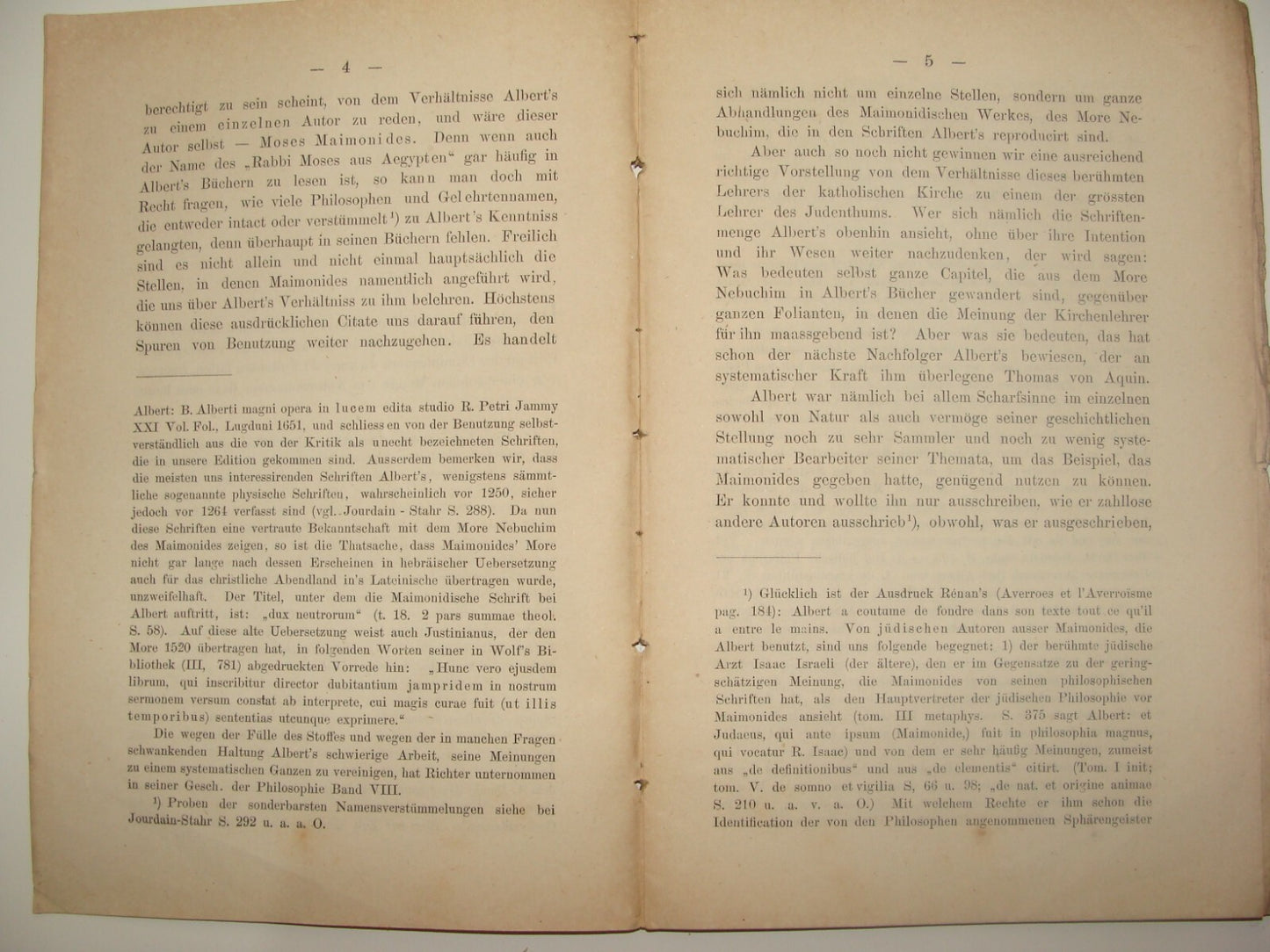 Germany Jewish Judaica Antique 1876 German   Breslau Rabbi MAIMONIDES Philosophy