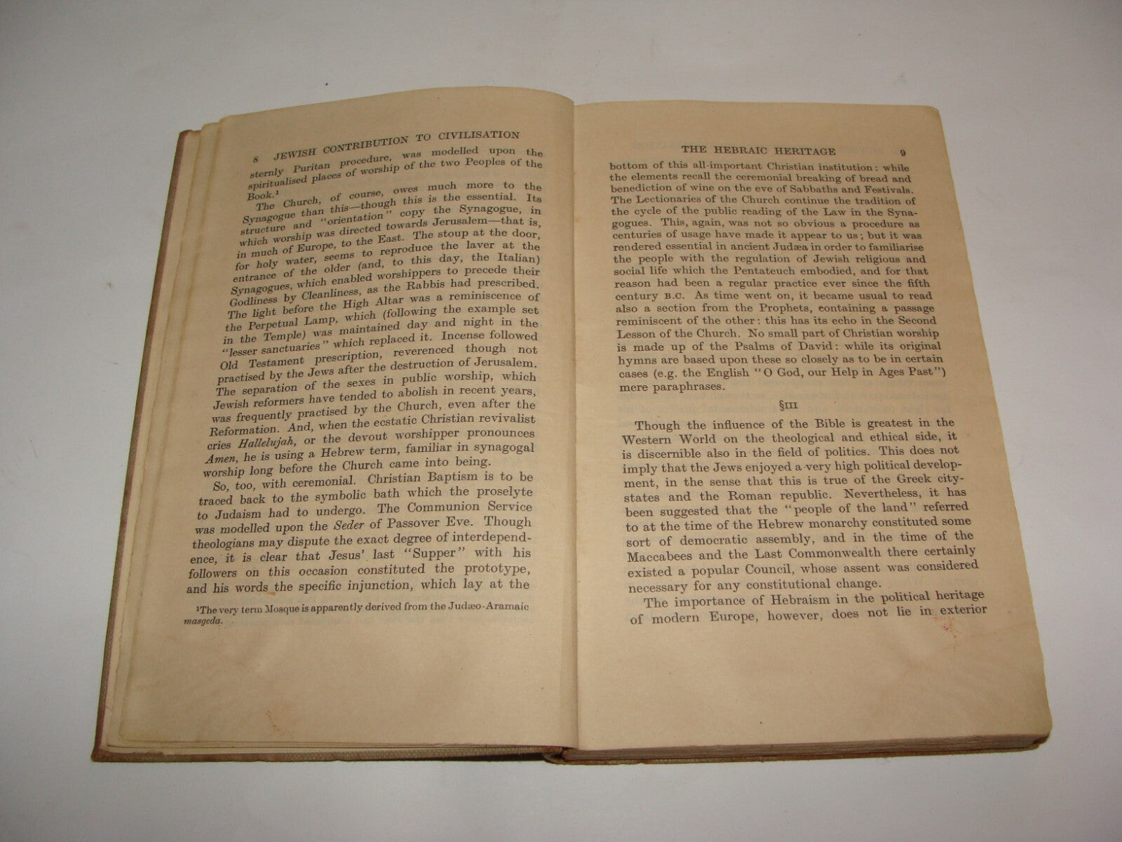 Judaica Jewish Contribution To Civilisation Cecil Roth UK Leeds Bnai Brith 1943