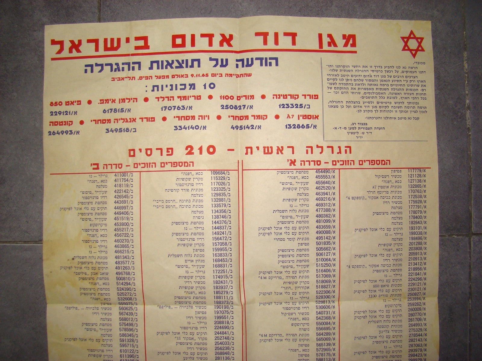 ad Jewish hebrew vintage israel Magen David Adom מגן דוד אדום poster 1965