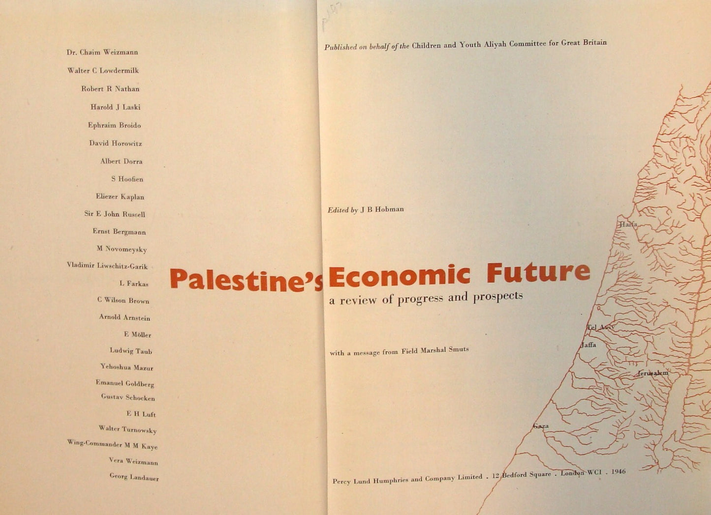 Book Jewish 1946 PALESTINE ECONOMIC FUTURE Book Israel Zionist London Zionism