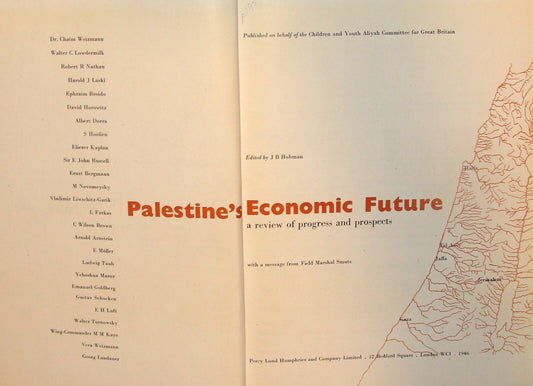 Book Jewish 1946 PALESTINE ECONOMIC FUTURE Book Israel Zionist London Zionism