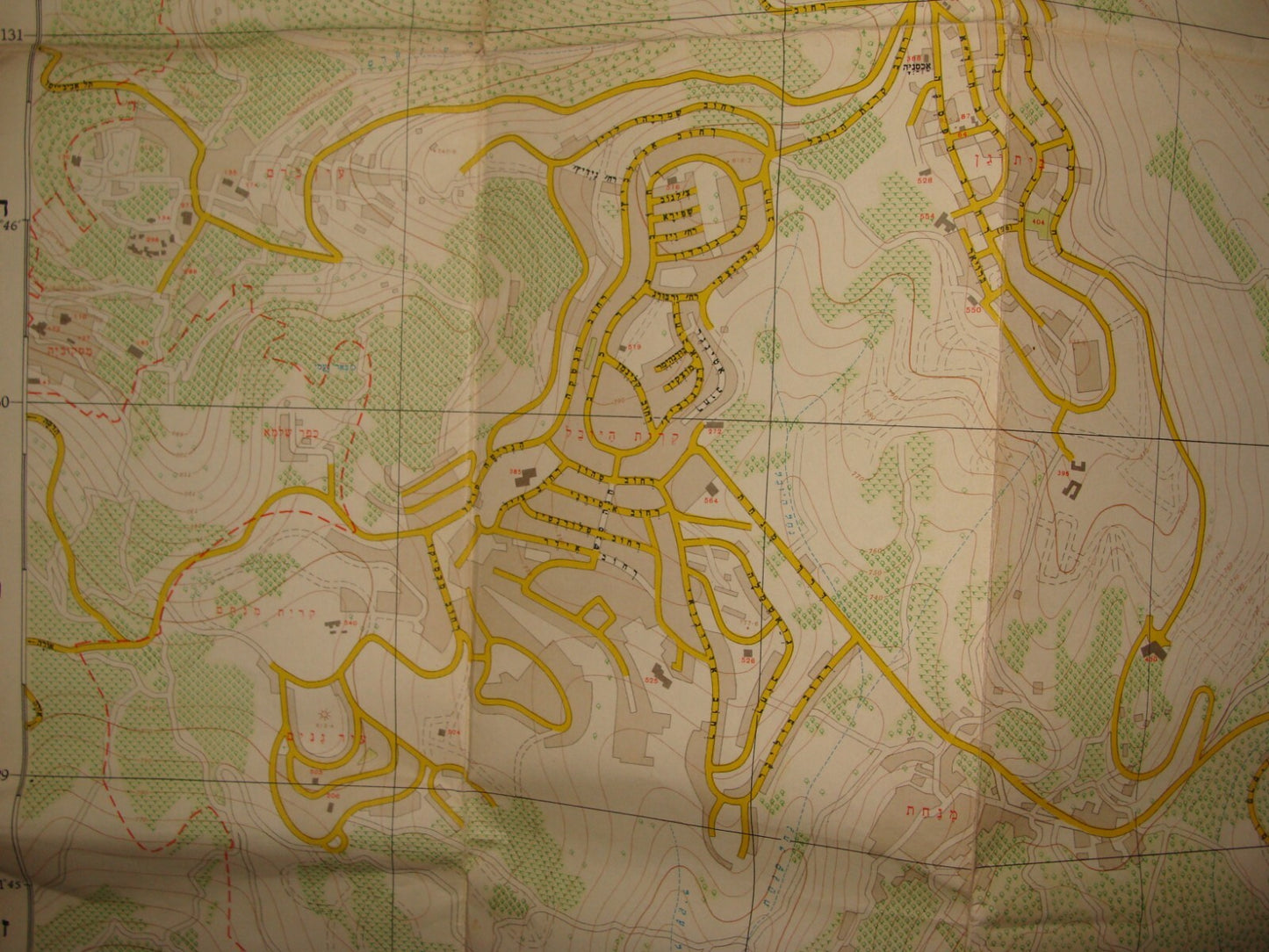 Map Jewish Judaica 1963 Israel Israeli JERUSALEM Pre Six Day War LARGE 82x112 cm