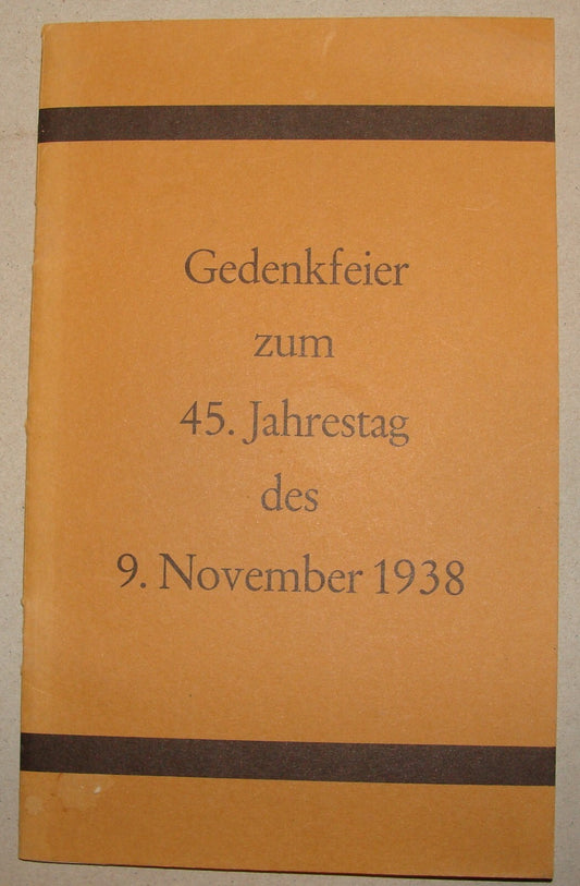 Germany Jewish Judaica German Hamburg Synagogue 1938 Kristallnacht 45 Years 1983
