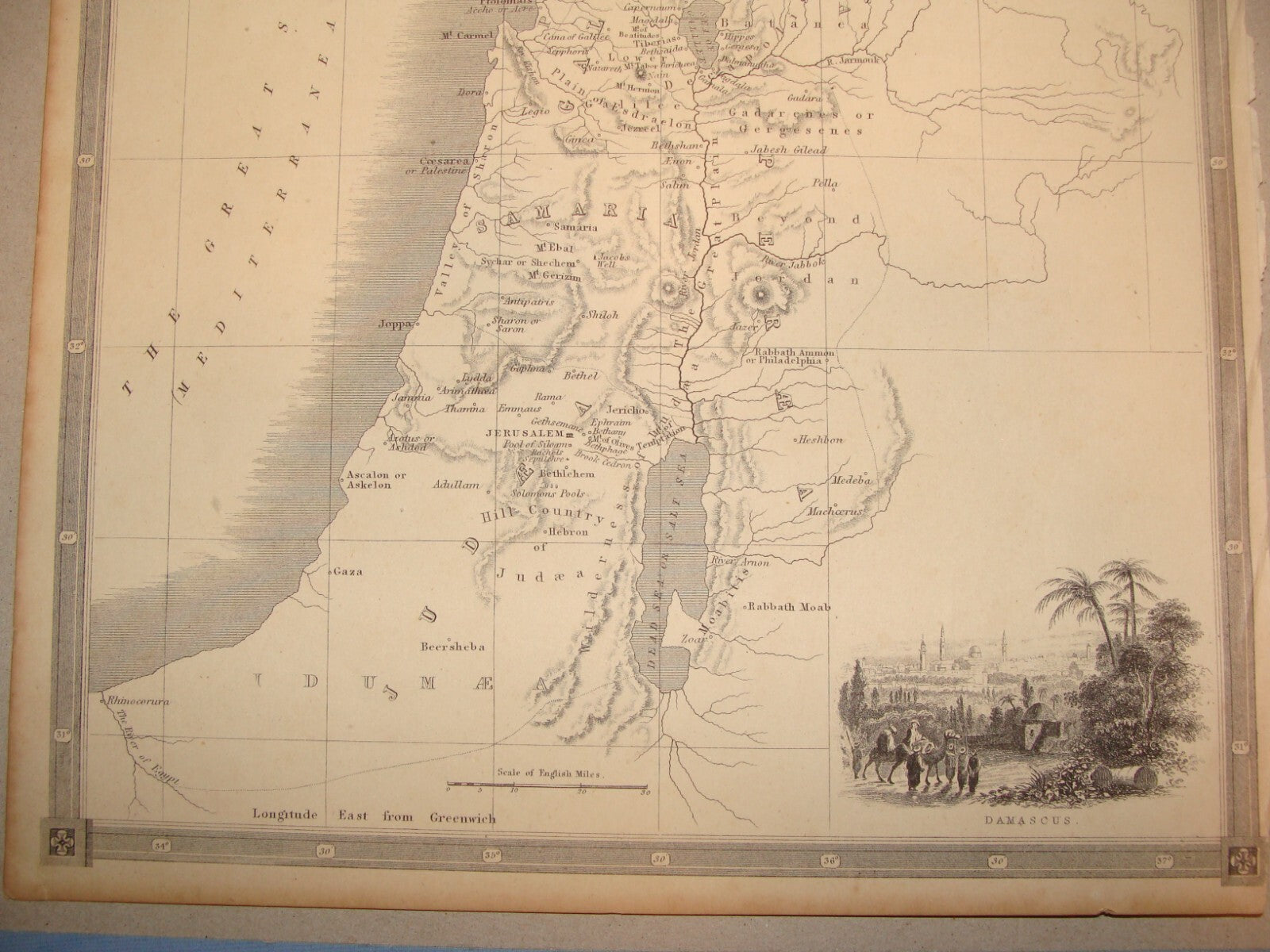 Map Palestine Antique 187? Canaan or New Testament