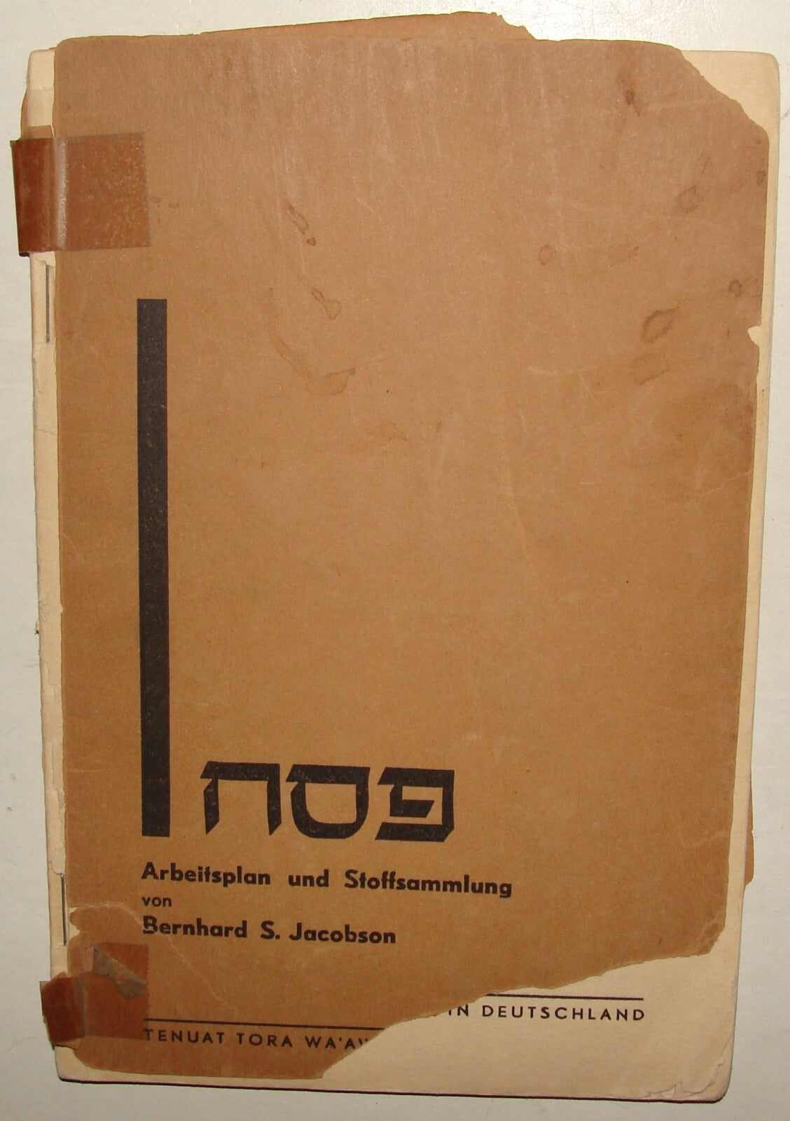 Germany Book Jewish Judaica 1936 Passover Pesach Zionist Youth Torah German