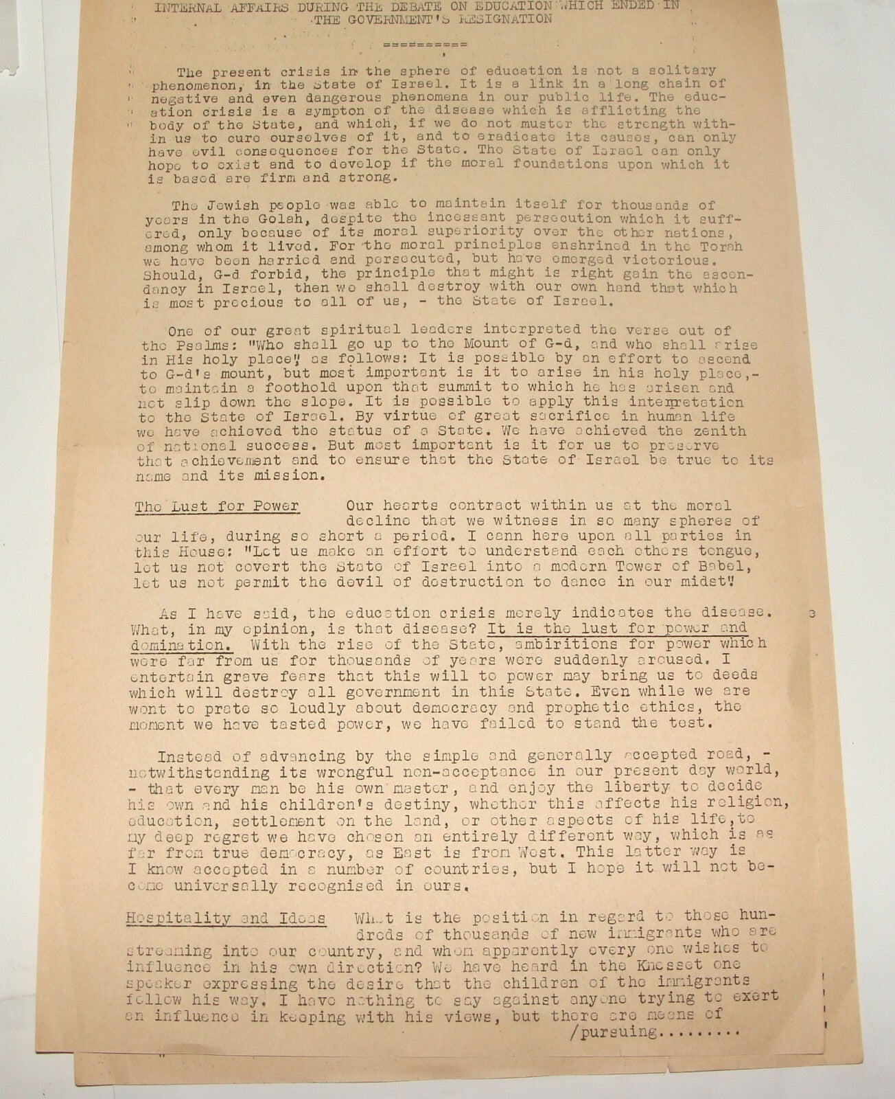 Letter Jewish Judaica 1951 Rabbi Jaffe Jerusalem News Zionist Mizrachi Movement