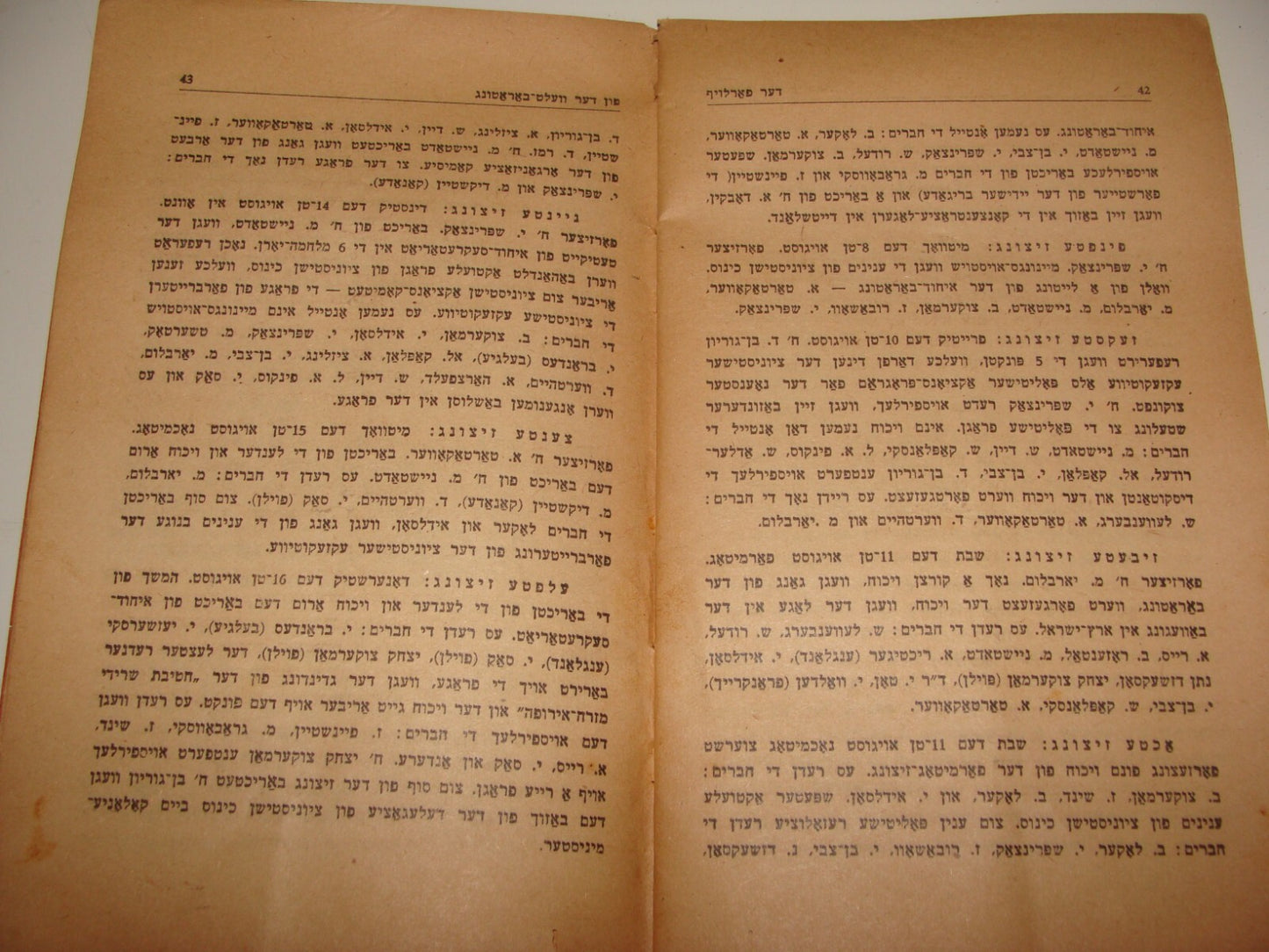 Booklet Palestine Jewish Judaica 1945 Israel Tel Aviv POALE ZION Zionist Yiddish