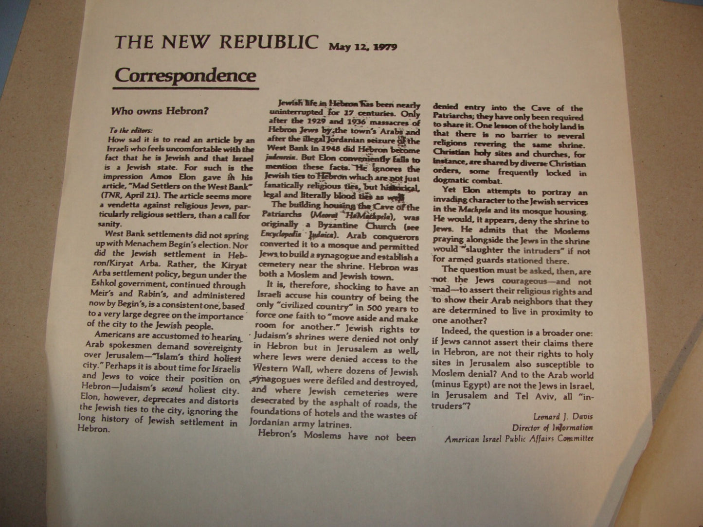 Jewish Judaica 1979 Israel Israeli Arab Palestine West Bank Conflict Articles x3