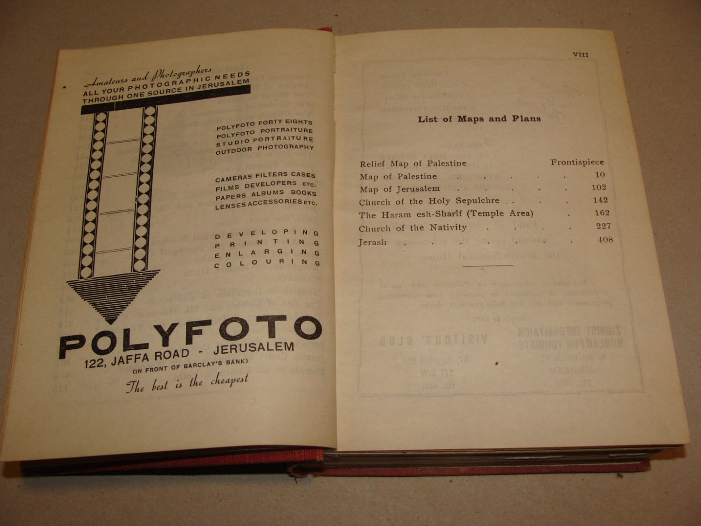 Book Palestine Guide including Trans Jordan Travel 1946 Israel Jerusalem Matson