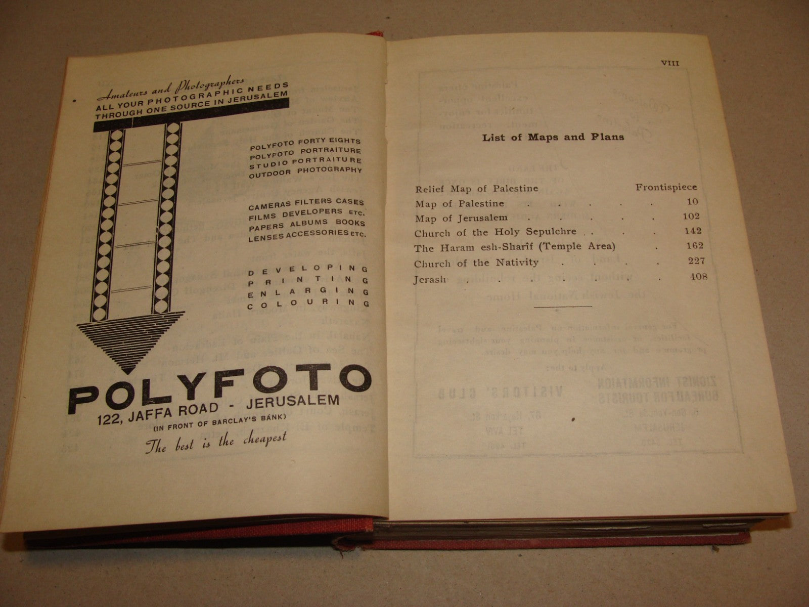 Book Palestine Guide including Trans Jordan Travel 1946 Israel Jerusalem Matson