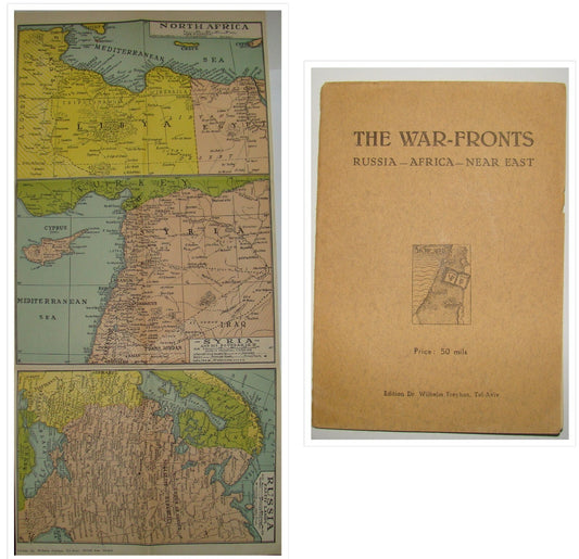 Map Palestine WW2 The War Fronts Russia Africa Near East By Wilhelm Freyhan