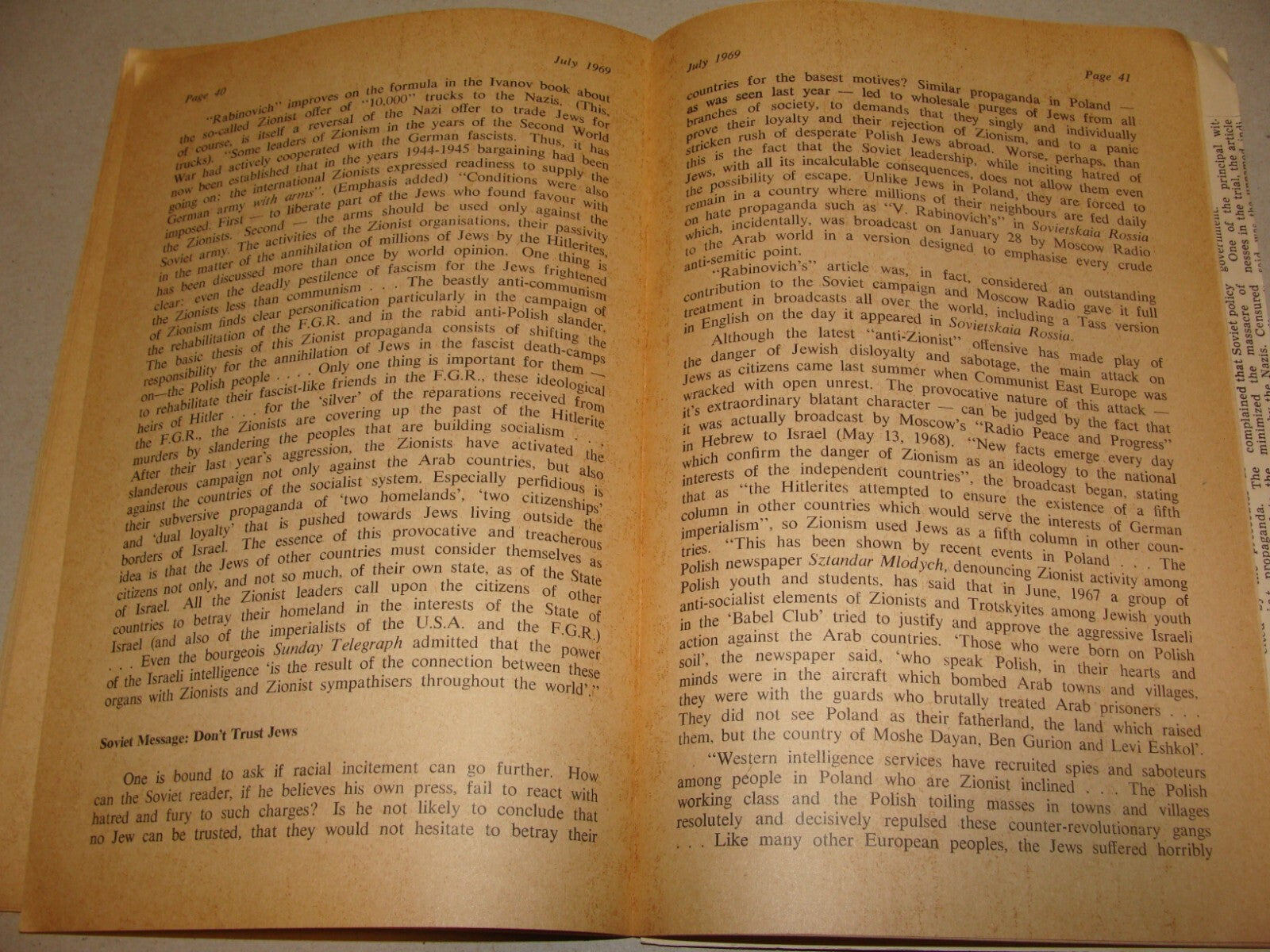 Booklet Jewish Judaica 1969 London Soviet Jews Russia Anti Zionism Antisemitism