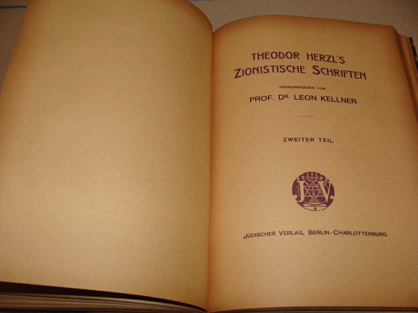 Germany Book Jewish Judaica HERZL Zionist Zionistische Schriften German 1ST 1905