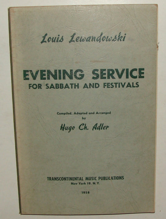 $ Book Jewish American Judaica 1958 Evening Service Sabbath Festivals Songs Tabs
