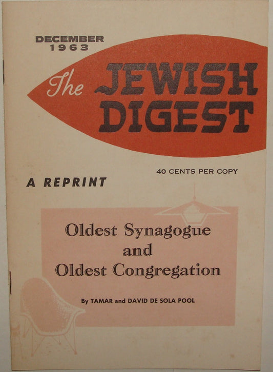 Booklet Jewish American Judaica The Digest 1963 Synagogue Congregation Brochure
