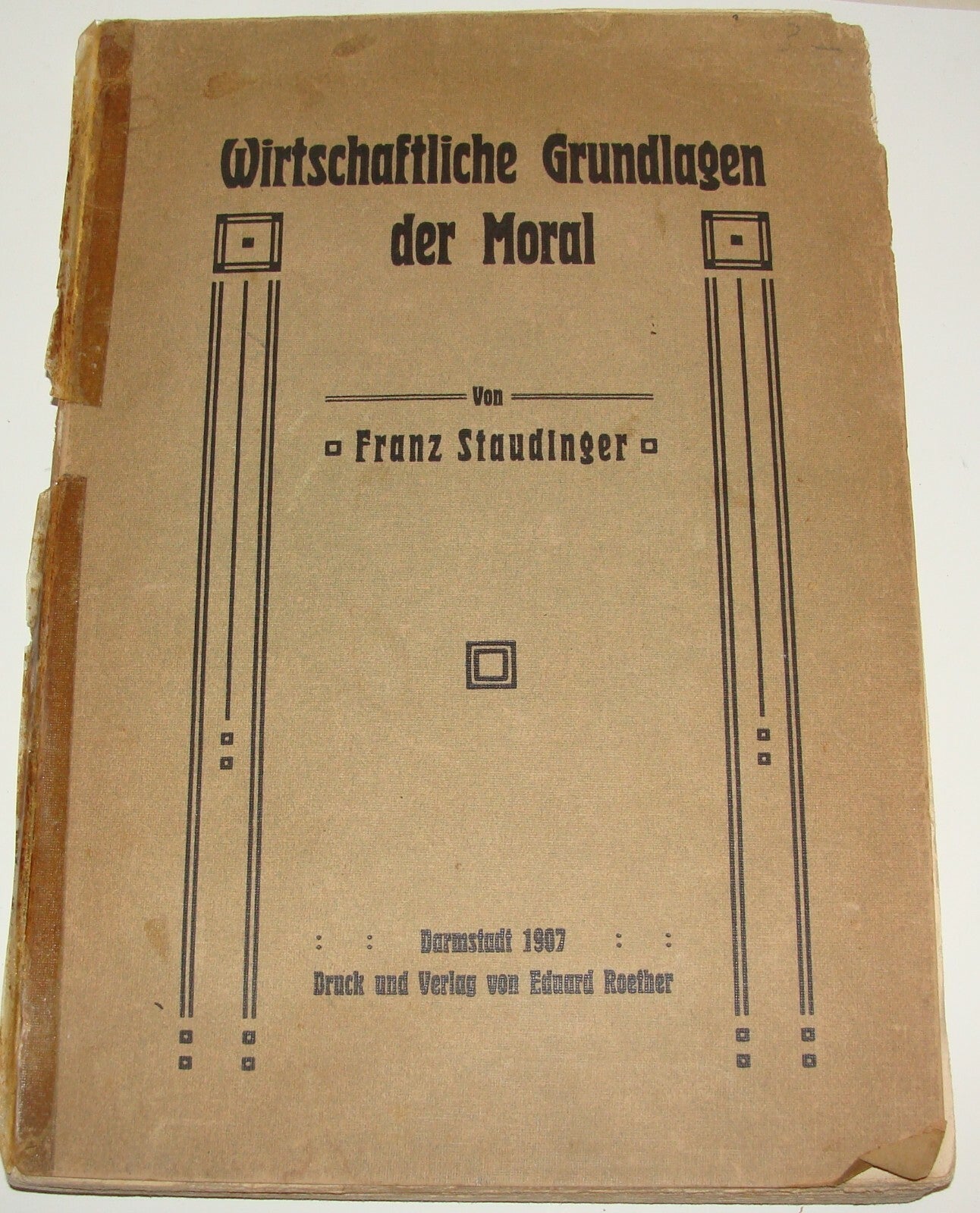 Germany 1907 Staudinger Wirtschaftliche Moral Philosophy Book Economic Morality
