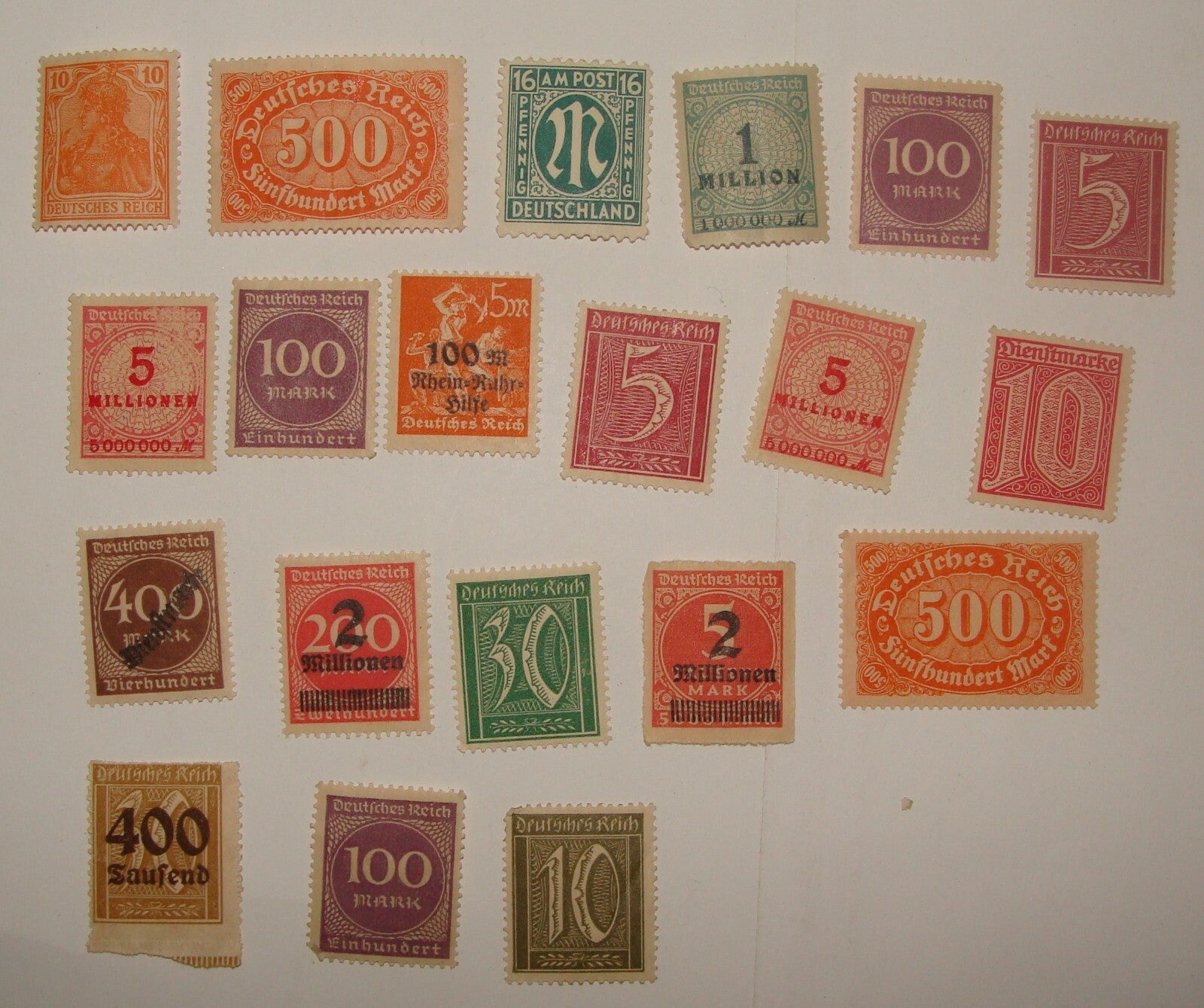 Germany 1920s   Deutsches Reich Inflation Stamp Lot Mint