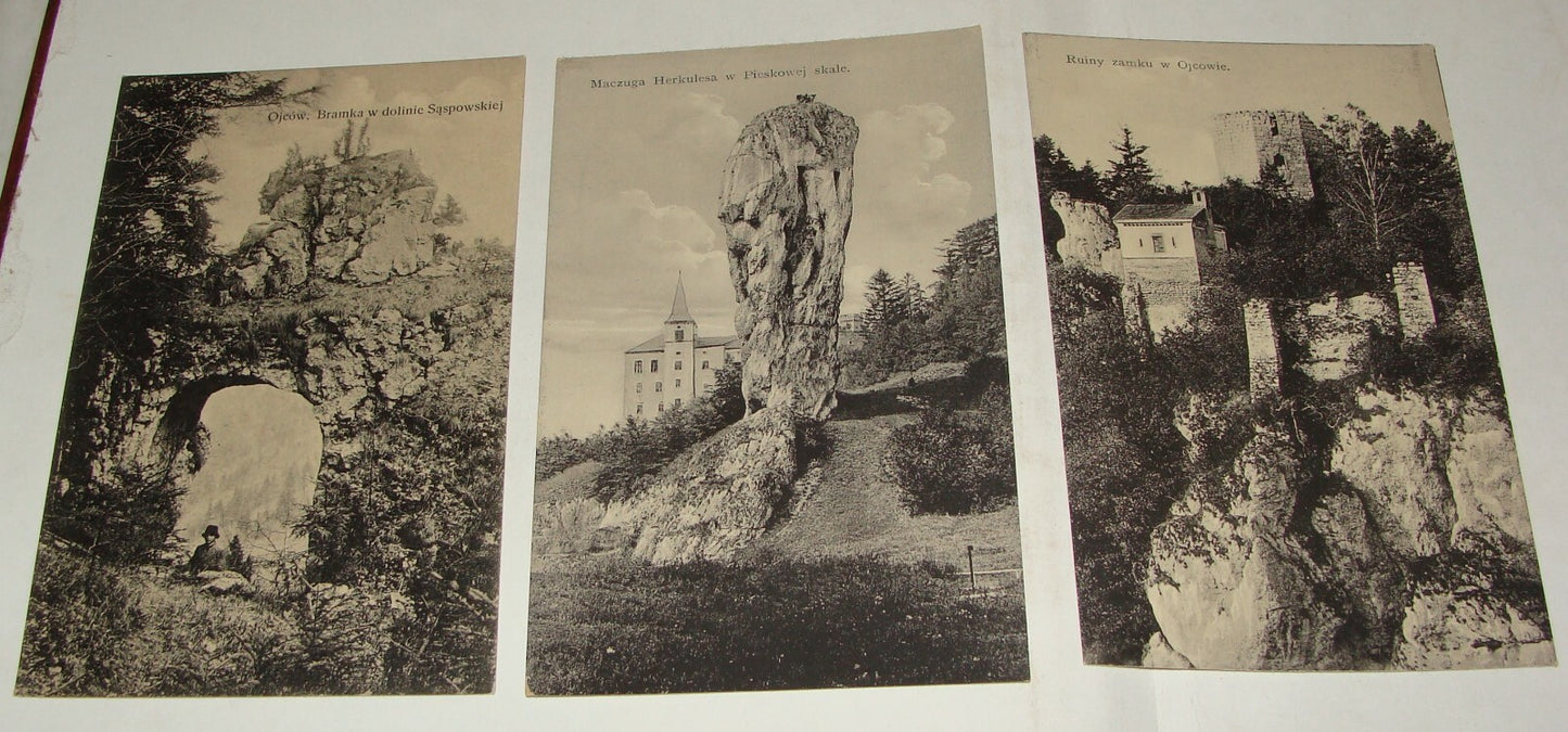 1900s Poland sekuly w ojcowie Photo Postcard x3