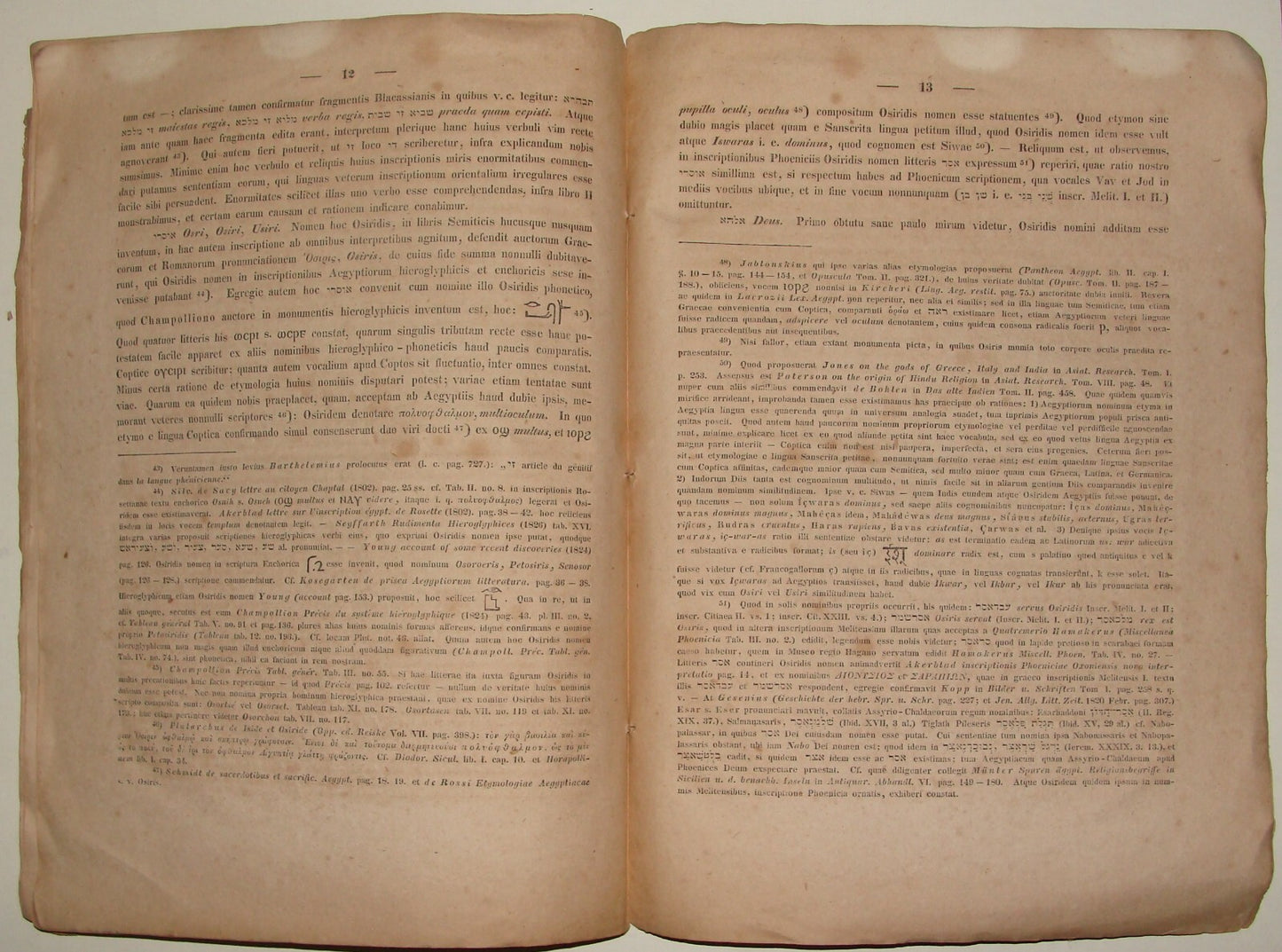 Germany 1833 E. Beer German Papyri Inscriptions Egypt Jewish Hebrew Paleography