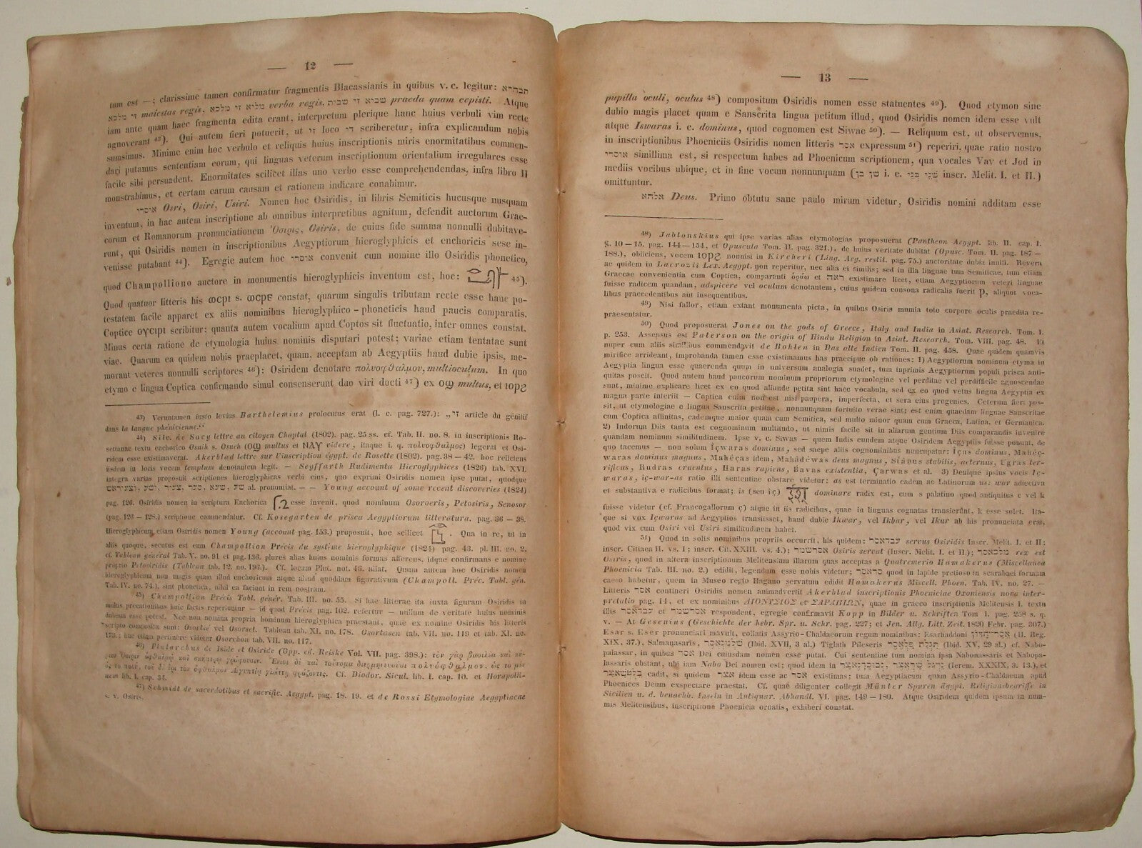 Germany 1833 E. Beer German Papyri Inscriptions Egypt Jewish Hebrew Paleography