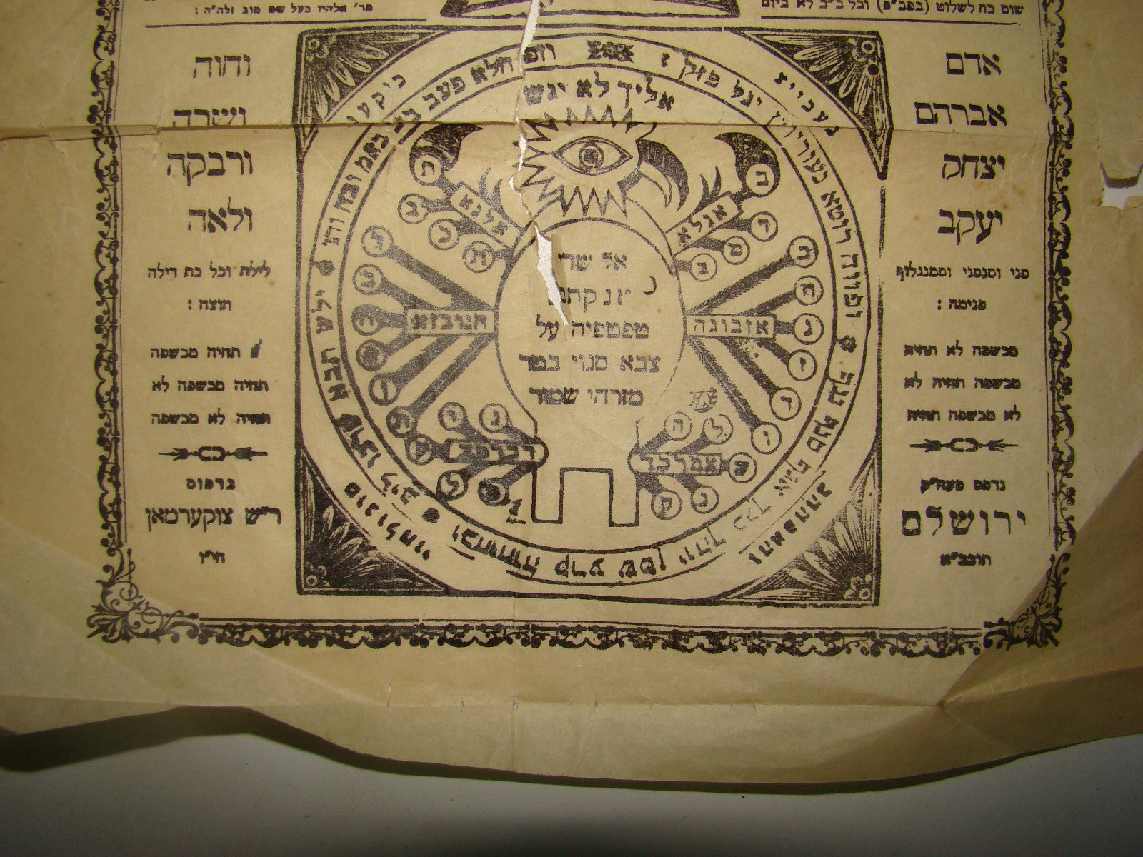 Paper Jewish judaica Rabbi Amulet Kabbalah Mascot Zukerman Printed Jerusalem