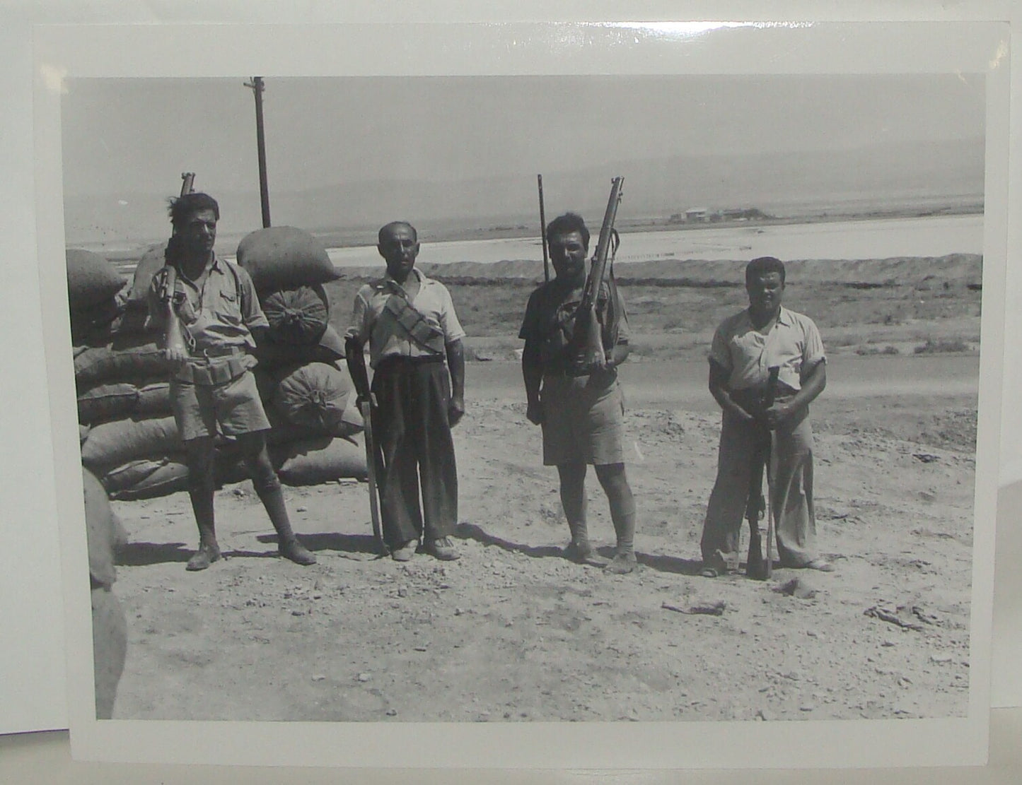 Photo Print Palestine Ad , Jewish Israel Armed Workers Potash Dead Sea Company