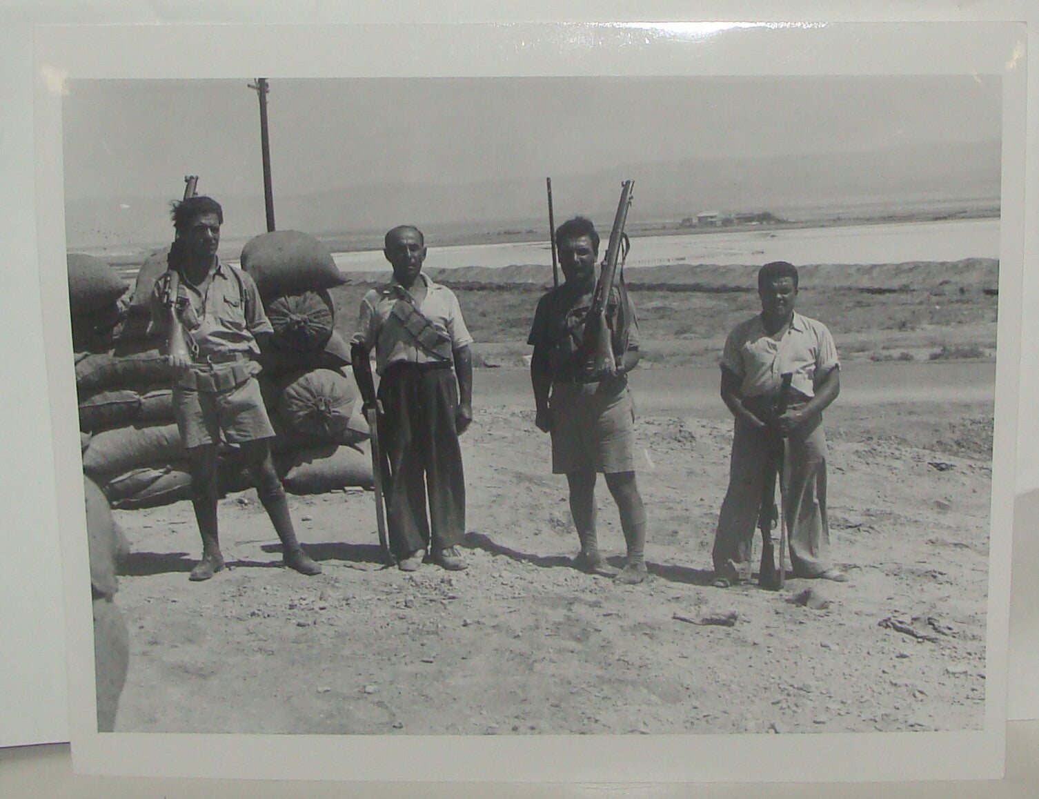 Photo Print Palestine Ad , Jewish Israel Armed Workers Potash Dead Sea Company