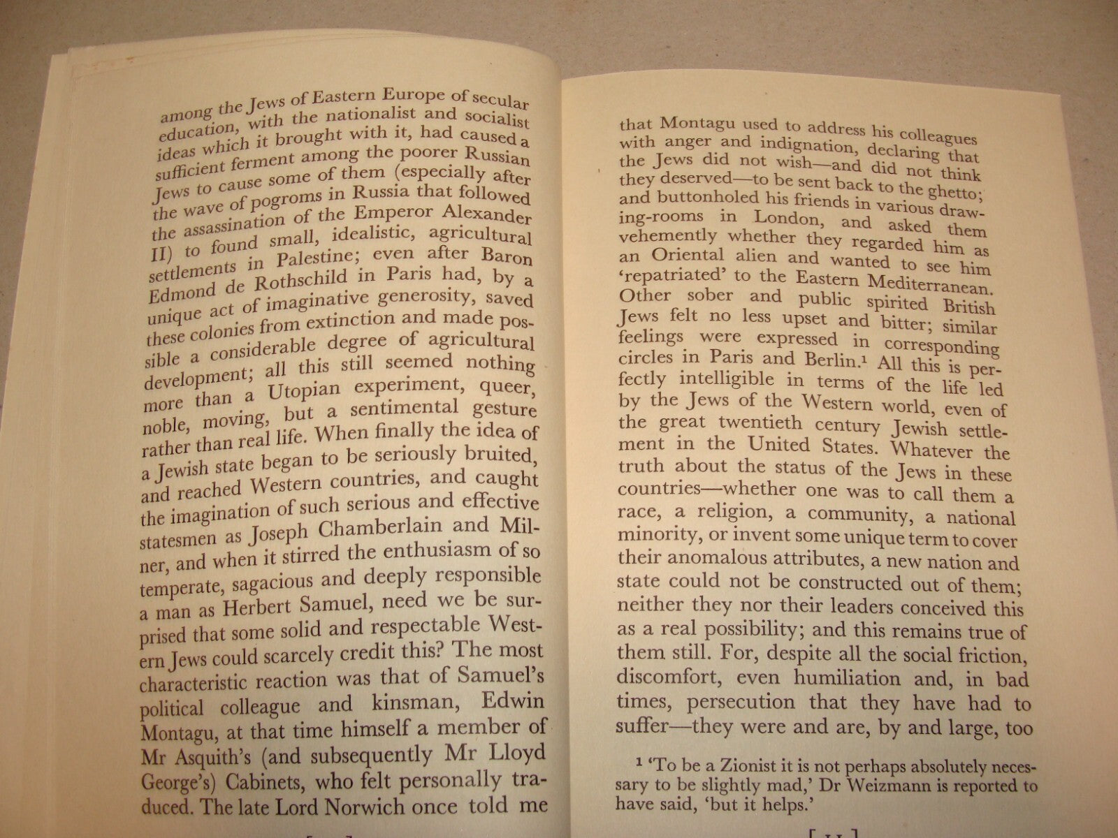 Book Jewish Judaica London 1957 Chaim Weizmann Herbert Samuel Lecture Zionism