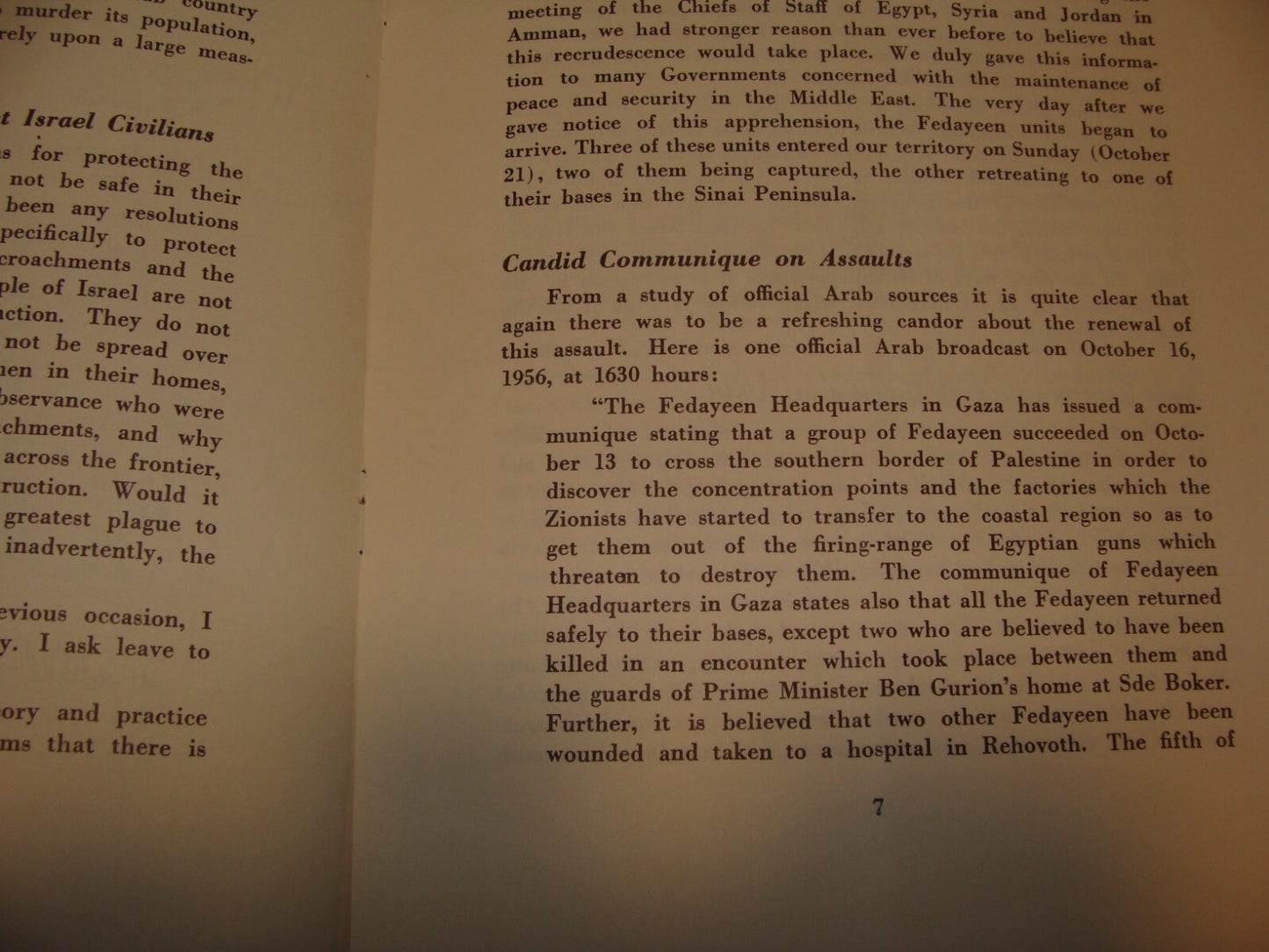 Israel Army Ad 1956 Israeli Ambassador ABBA EBAN Address Egypt Sinai War