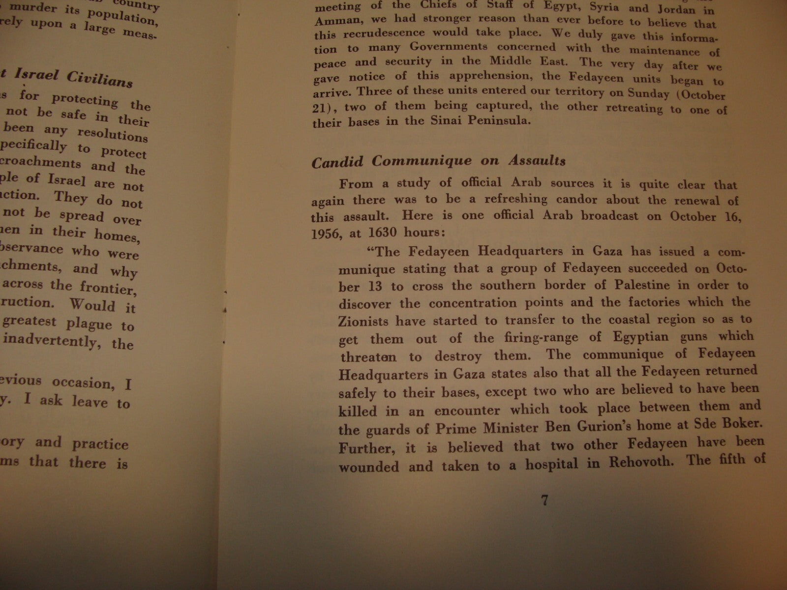 Israel Army Ad 1956 Israeli Ambassador ABBA EBAN Address Egypt Sinai War