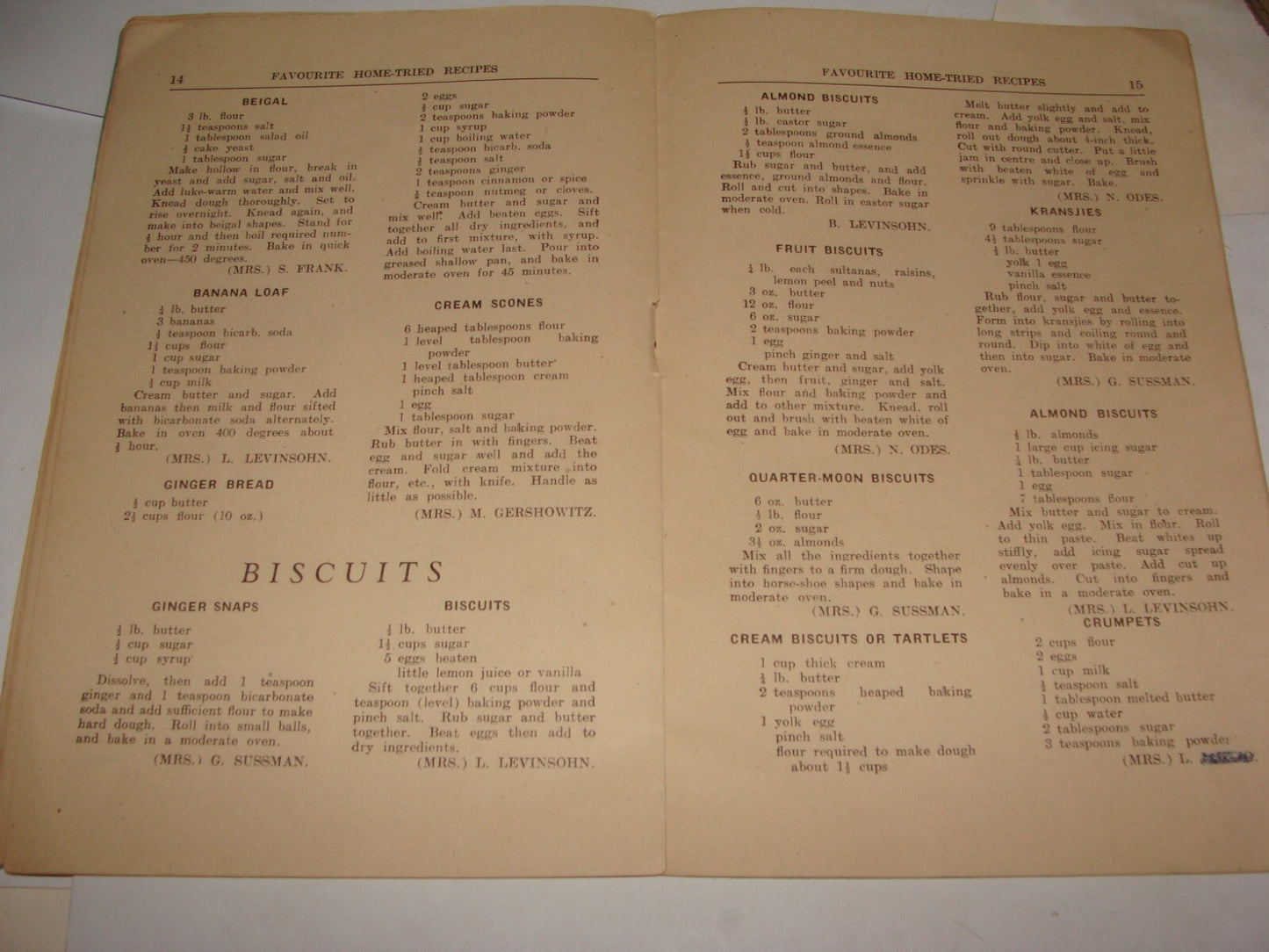 Book Jewish Judaica Kimberley South Africa HOME TRIED RECIPES Women Union