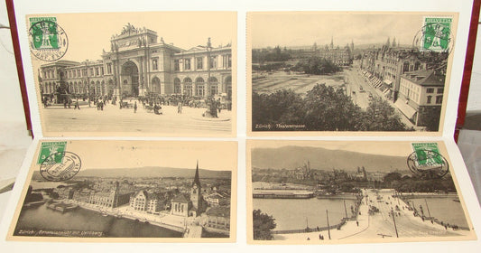 1913 Switzerland ZURICH Photo Postcard x4
