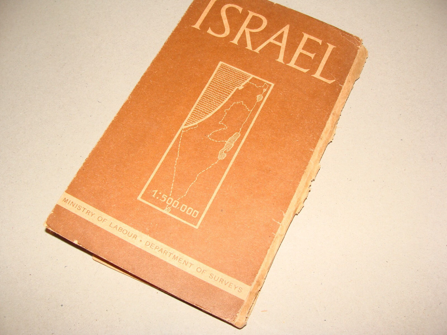 Map Jewish ISRAEL 1958 10th Anniversary Green Line 1:500,000