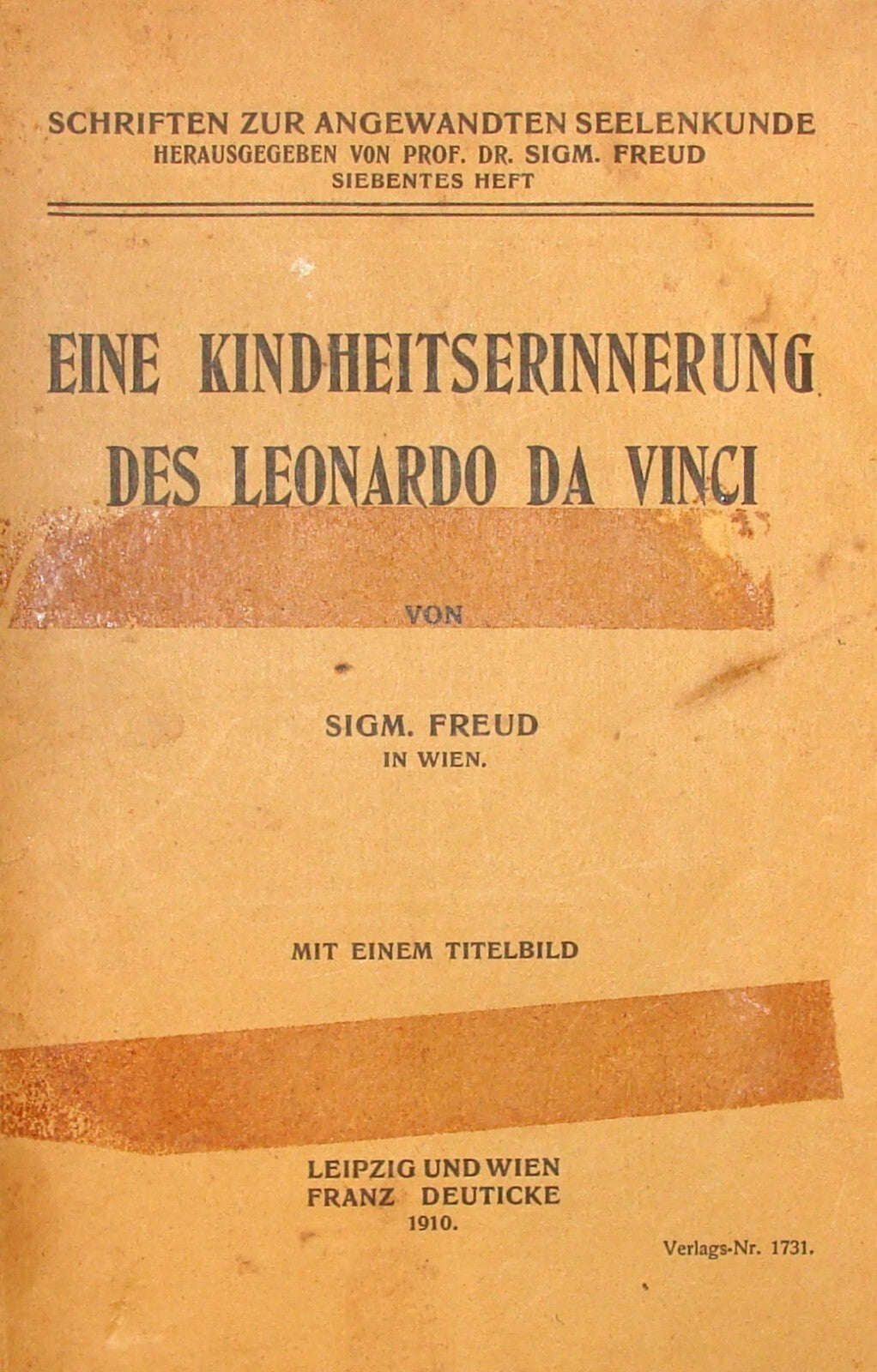 Eine Kindheitserinnerung des Leonardo da Vinci 1910 Sigmund Freud Book German