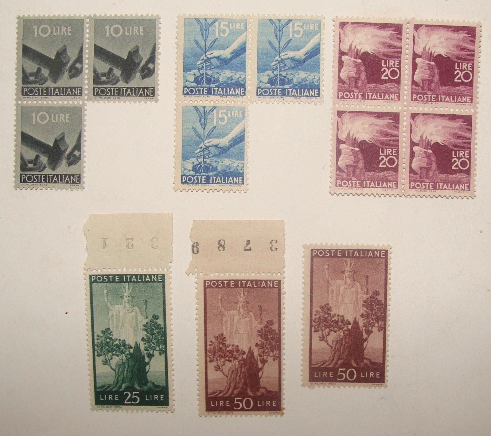 ITALY 1945 Stamp Stamps Lot Mi 697-703