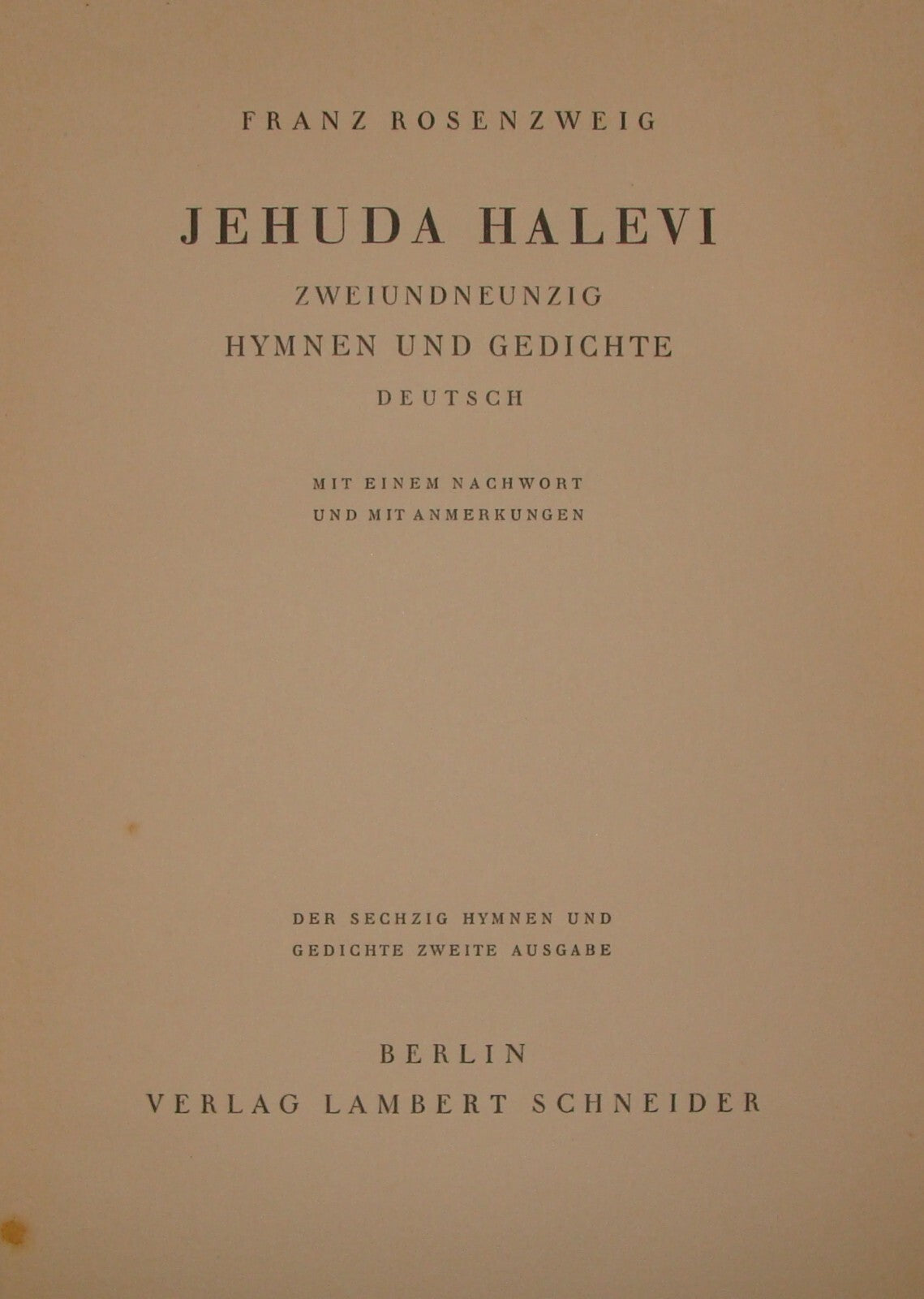 Germany Book Jewish Judaica 1926 German   Rabbi Jehuda Halevy Songs Poetry Poems