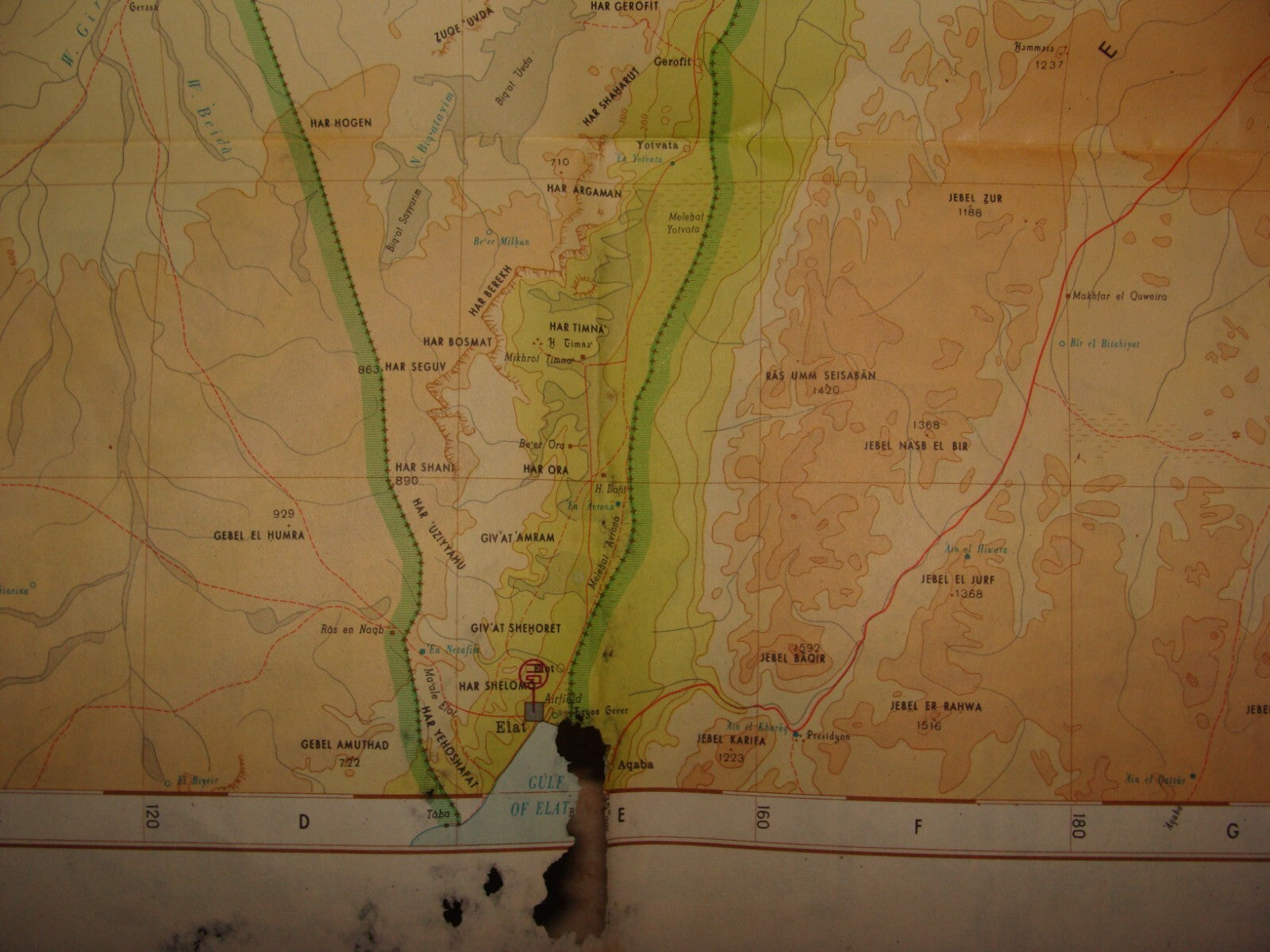 Map Israel 1966 Pre Six Day War Bank HaPoalim