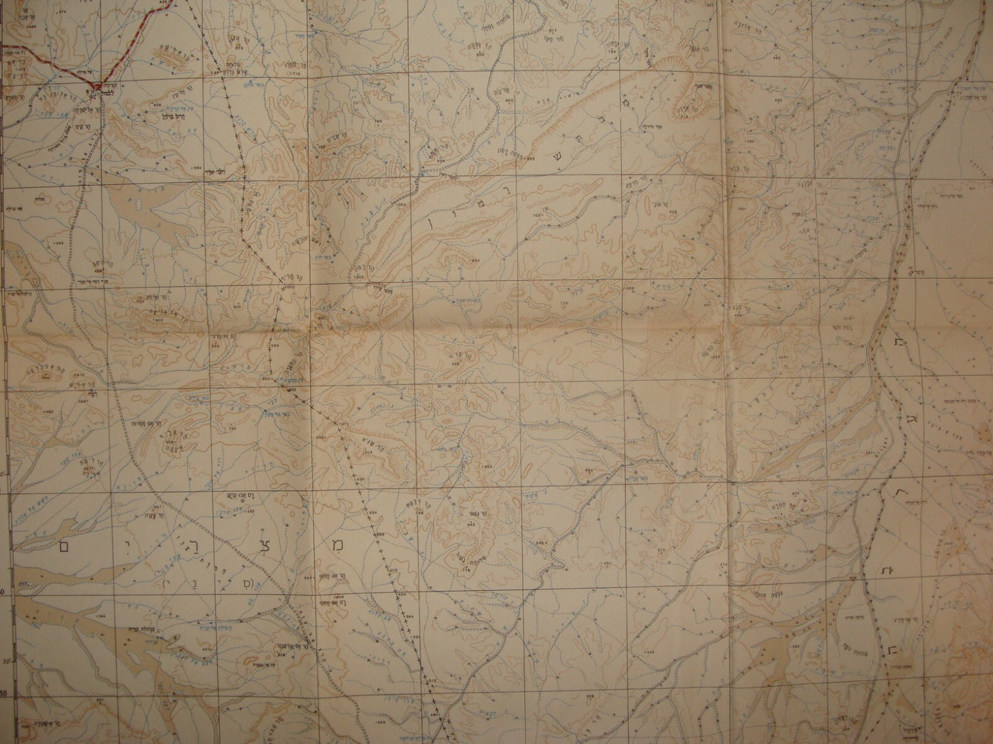 Map Jewish Judaica ISRAEL 1950 SOUTH Hebrew NEGEV NAMES