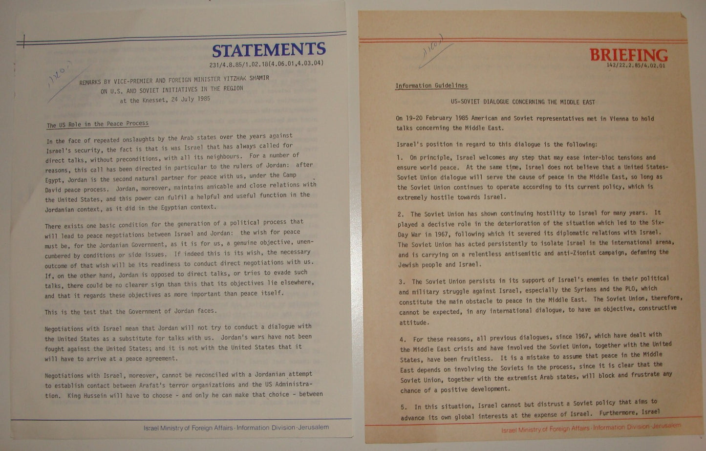 Pol Paper Jewish Israel Israeli Prime Minister Yitzhak Shamir American US Soviet