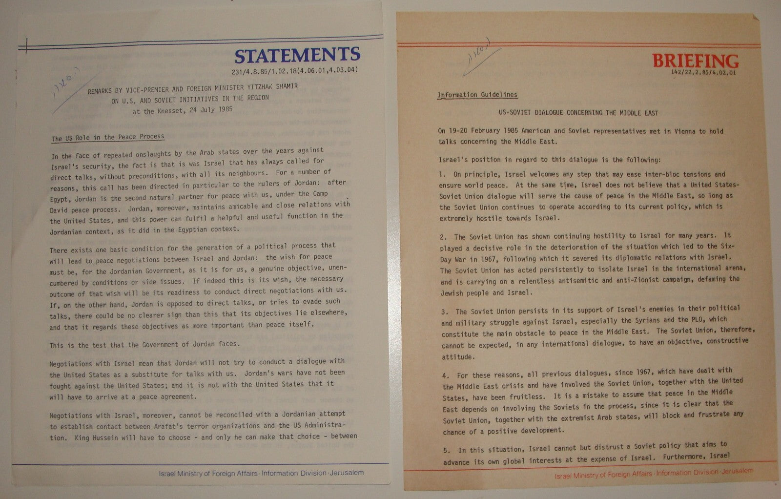 Pol Paper Jewish Israel Israeli Prime Minister Yitzhak Shamir American US Soviet