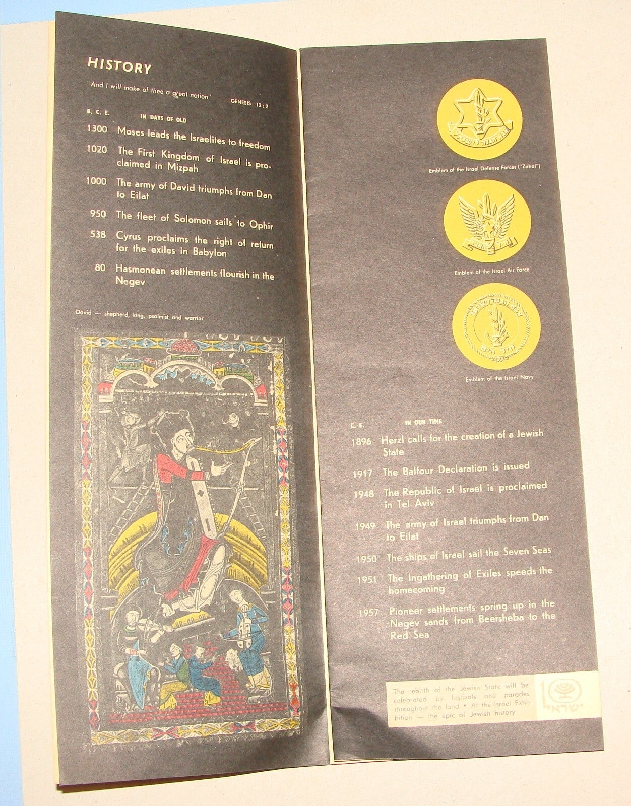 Form Jewish 1958 Israel Israeli 10th Anniversary Zionist History Information