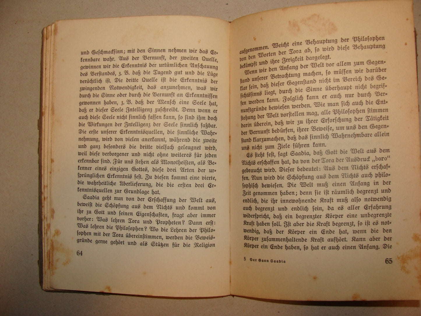 Germany Book Jewish Judaica Rabbi Saadia Gaon History Babylon Iraq Baghdad 1926
