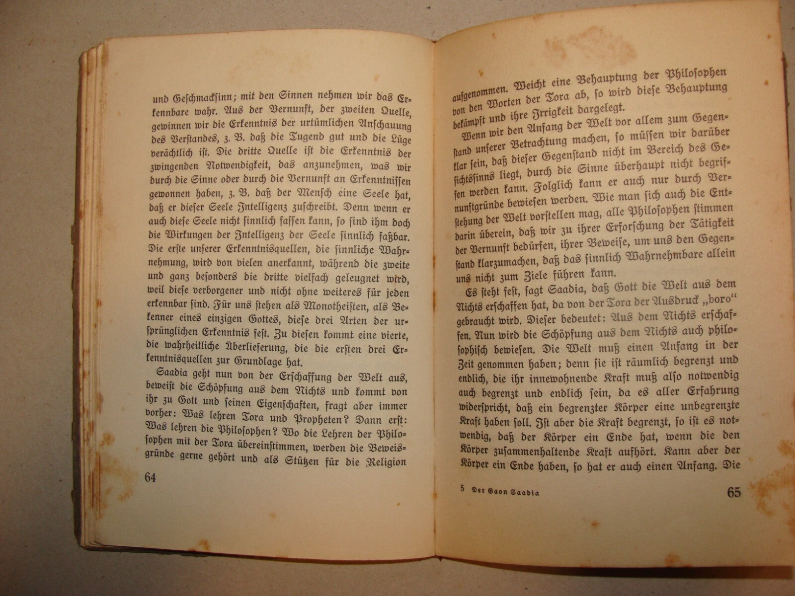 Germany Book Jewish Judaica Rabbi Saadia Gaon History Babylon Iraq Baghdad 1926