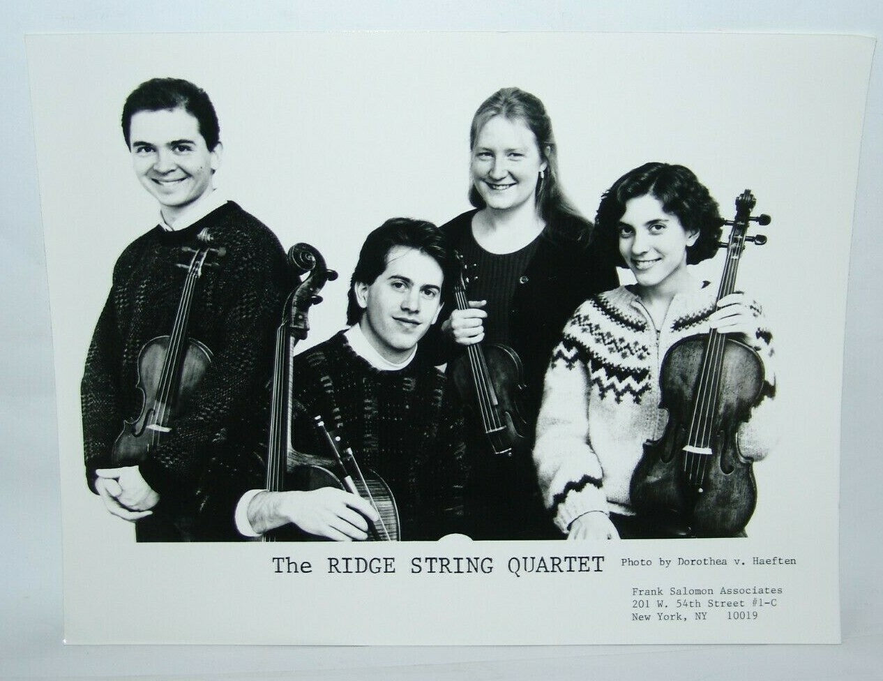 1991 The Ridge String Quartet Musical artists Press Photo
